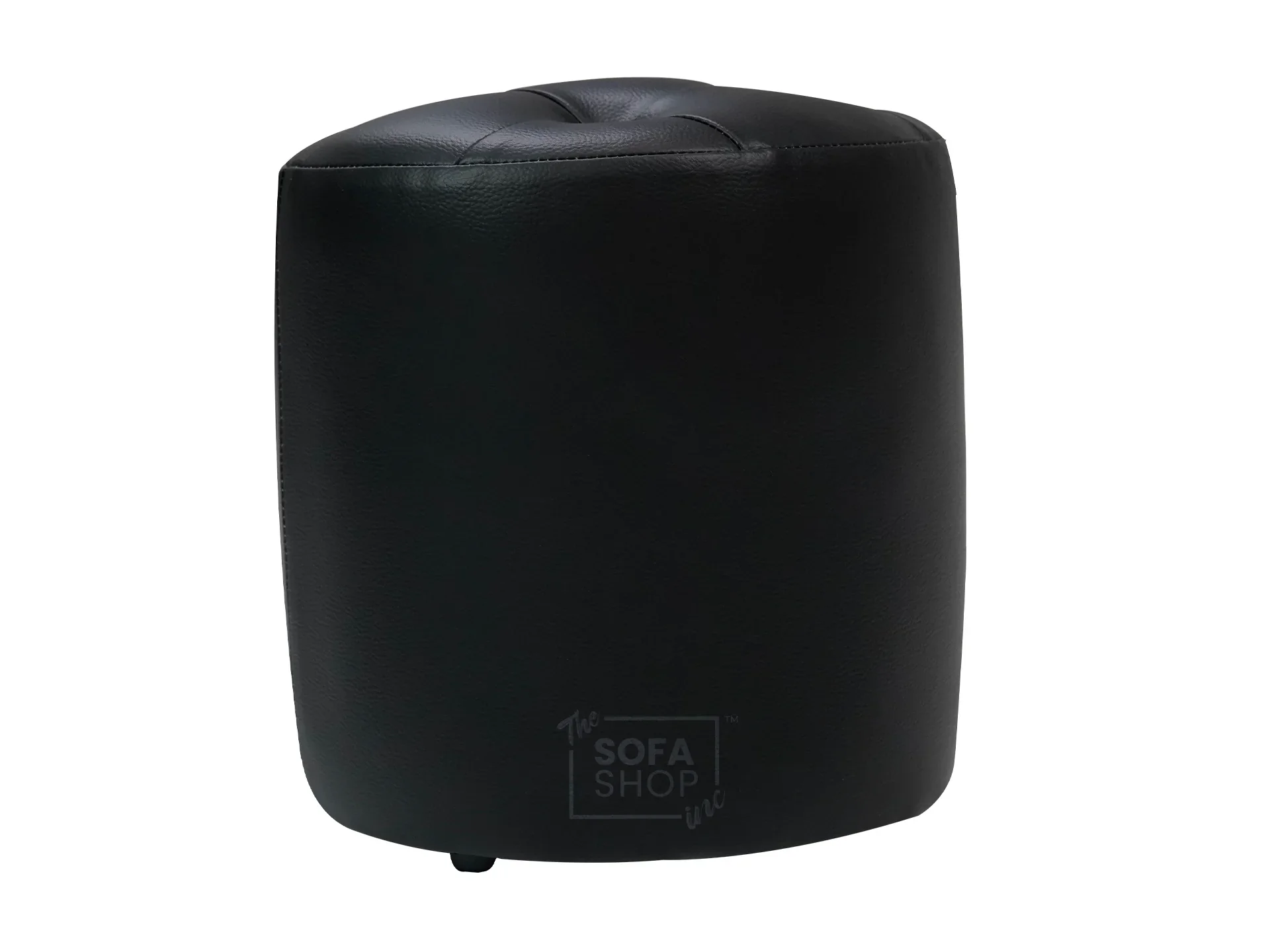 Black Leather Small Footstool - Vaneto - Image 5