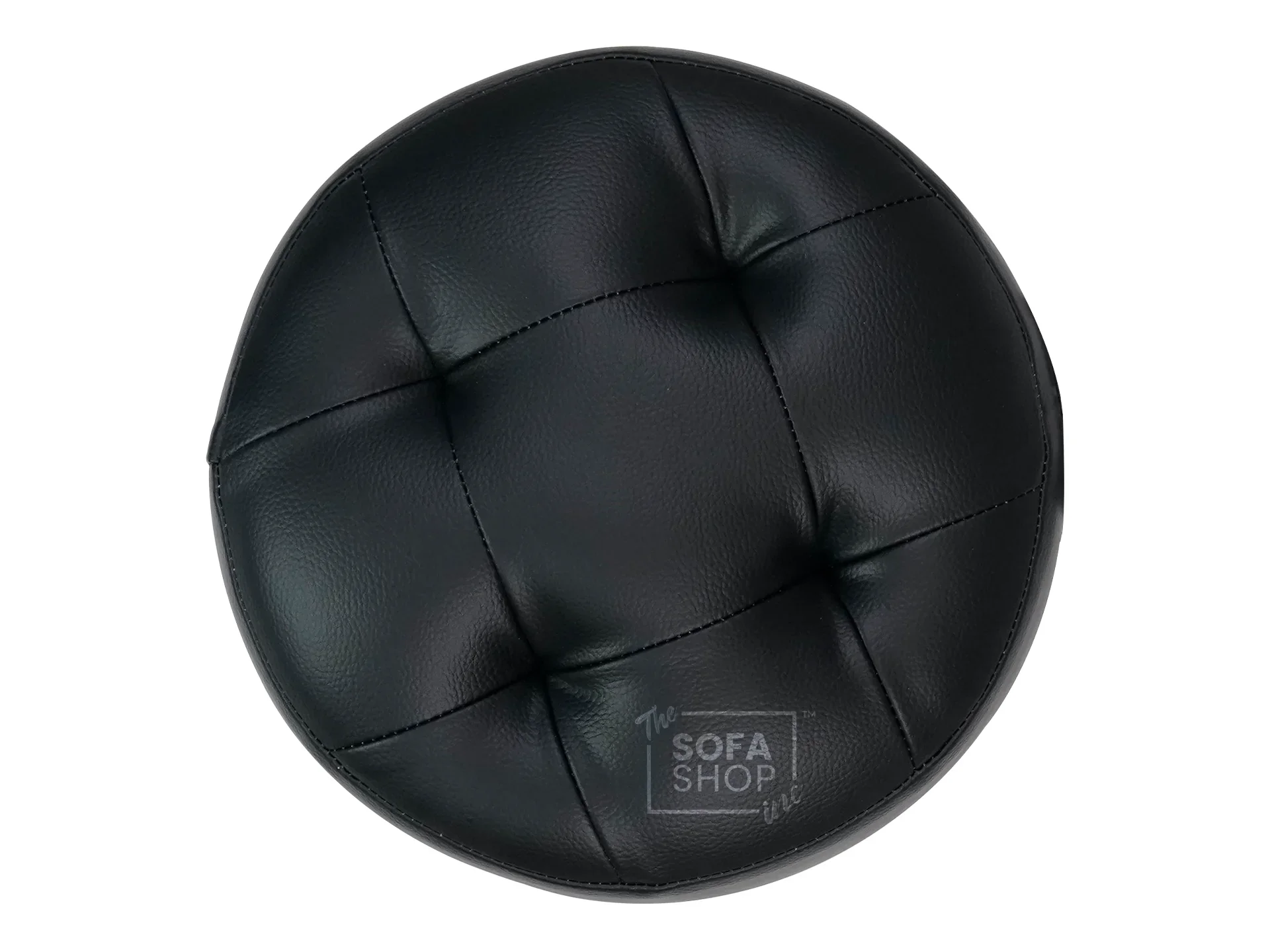 Black Leather Small Footstool - Vaneto - Image 7