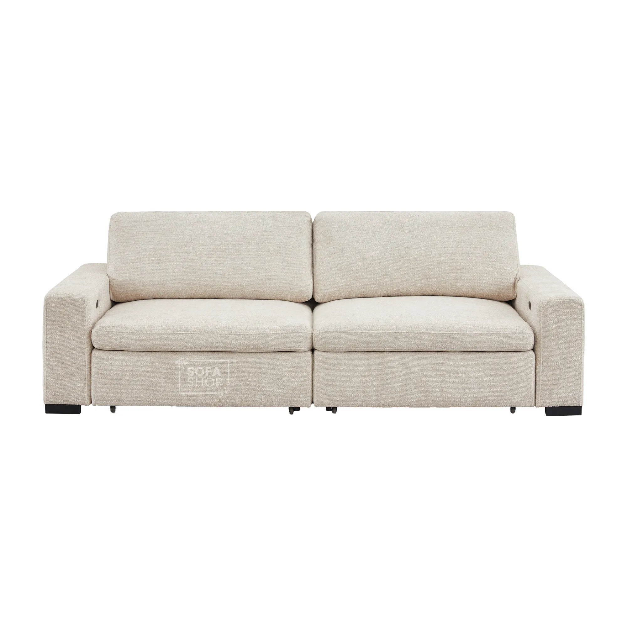 Extendable Electric Sofa - Bed in Cream Chenille Fabric | 3 Seater Power Sliding Couch Perfect for Home Cinema & Movie Nights  | USBc Charging Ports | Palma - Image 14