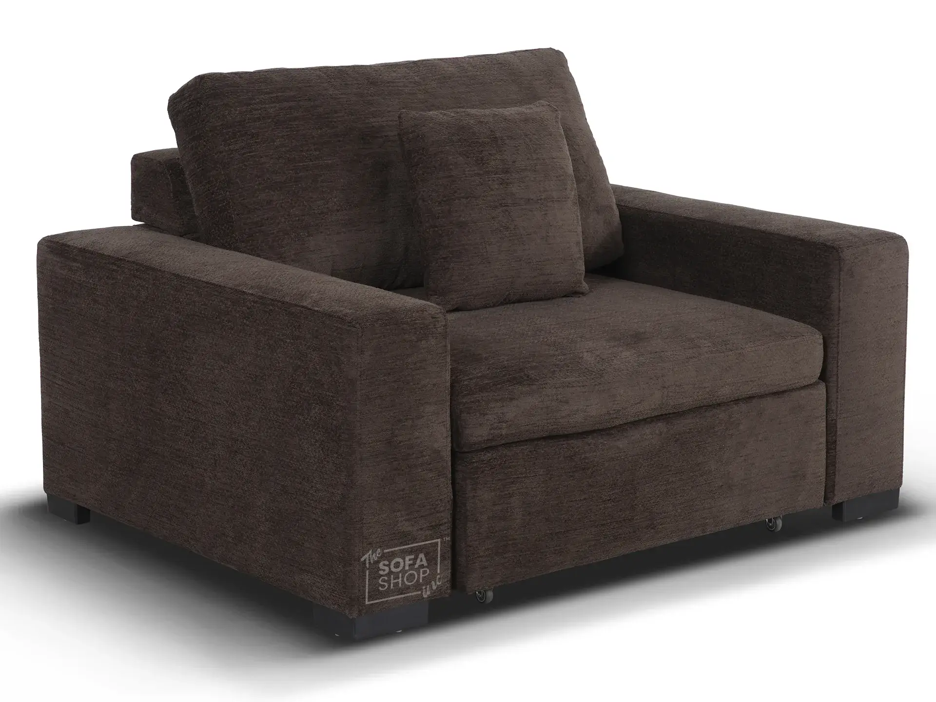 Extendable Electric Sofa Bed Chair in Brown Corduroy Fabric | 1 Seat Home Cinema Couch with Power Slider | USBc Charging Ports | Palma - Image 10