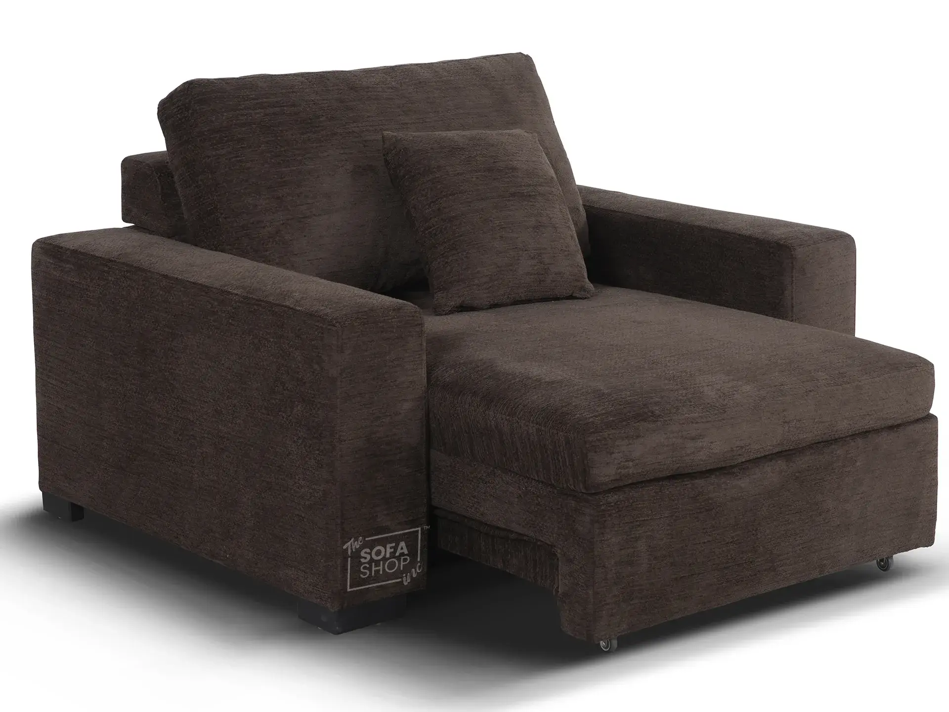 Extendable Electric Sofa Bed Chair in Brown Corduroy Fabric | 1 Seat Home Cinema Couch with Power Slider | USBc Charging Ports | Palma - Image 8