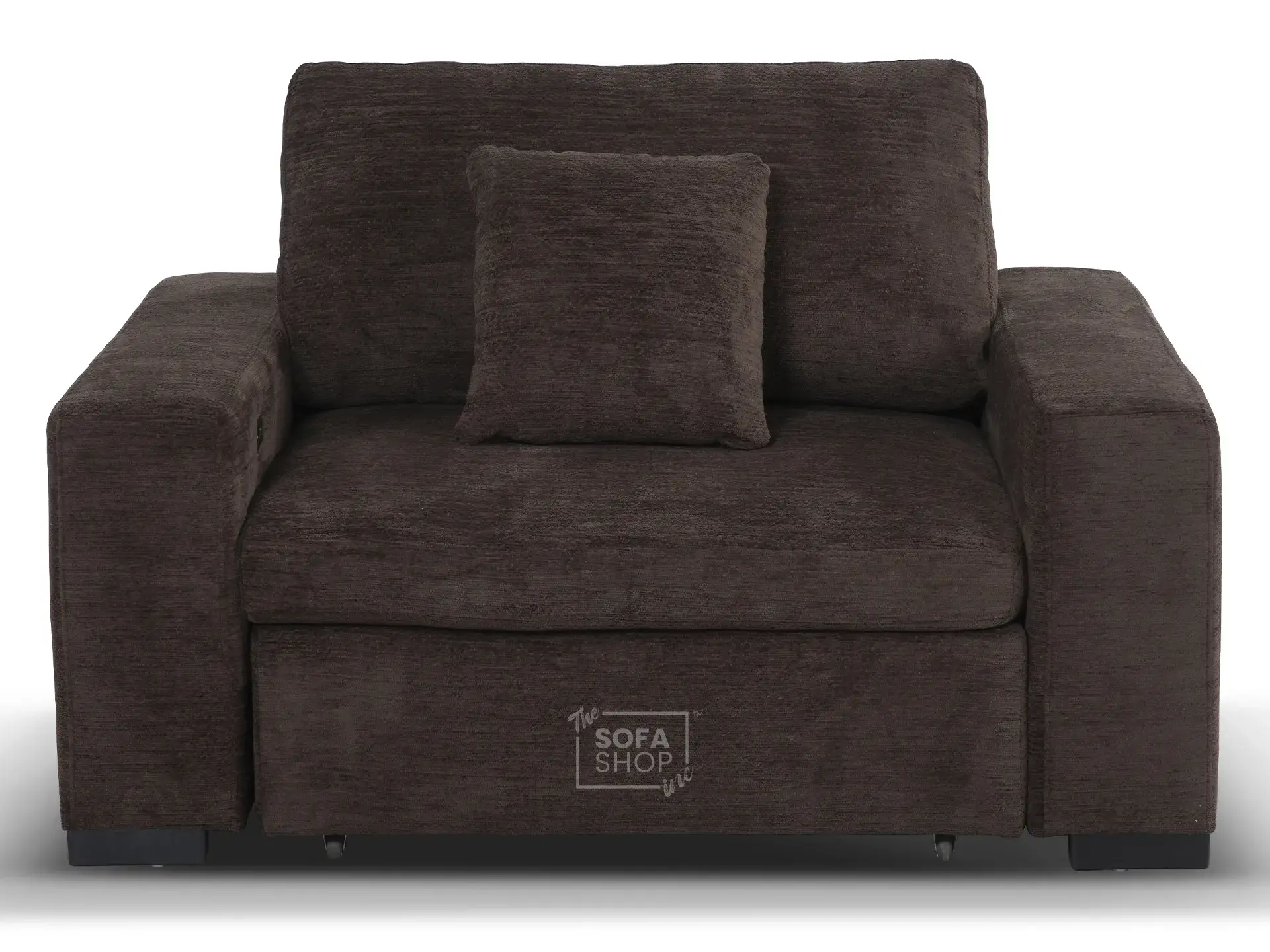 Extendable Electric Sofa Bed Chair in Brown Corduroy Fabric | 1 Seat Home Cinema Couch with Power Slider | USBc Charging Ports | Palma - Image 9