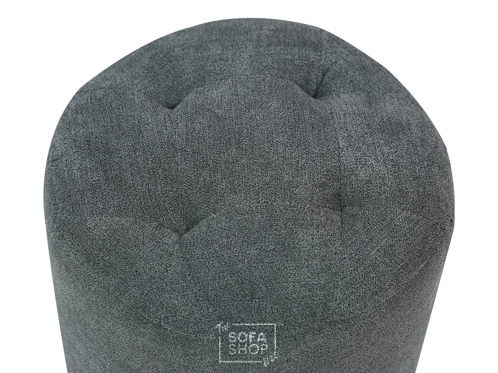 Fabric Small Footstool in Dark Grey - Vaneto - Image 3