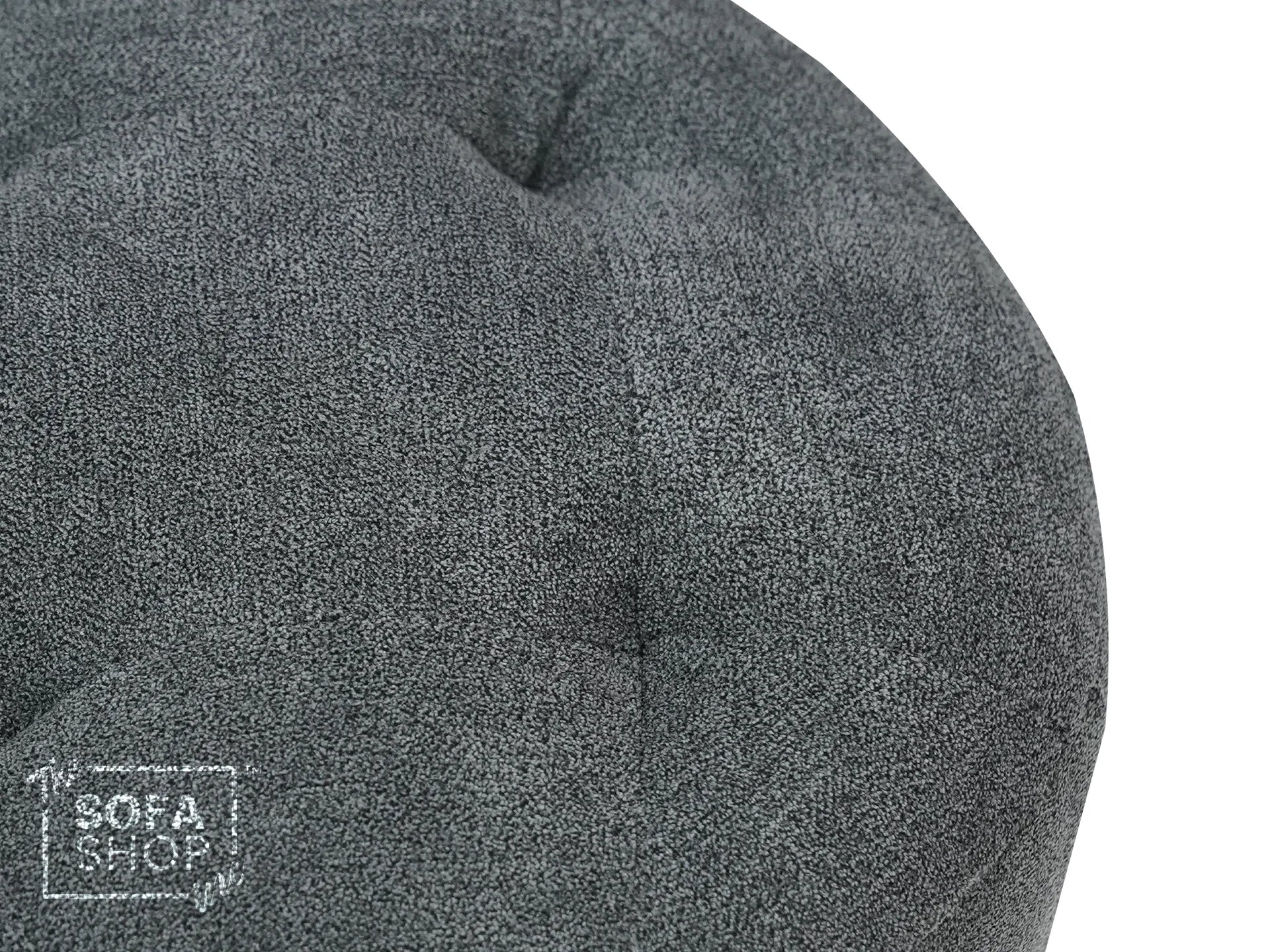Fabric Small Footstool in Dark Grey - Vaneto - Image 4