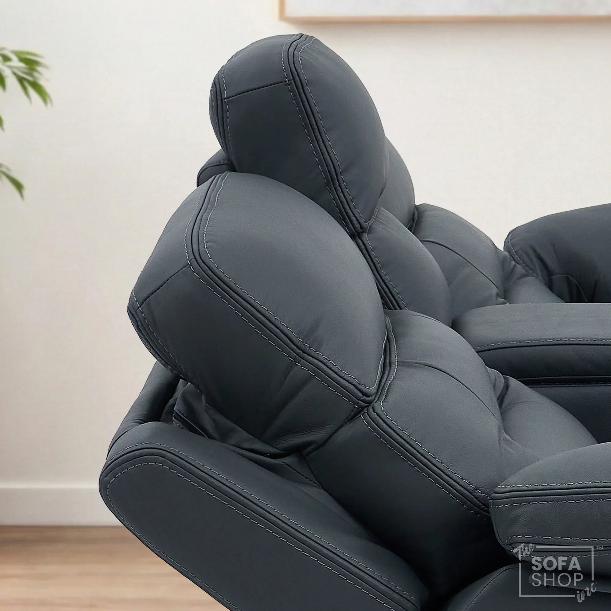 3+2 Grey Genuine Leather Electric Recliner Cinema Sofa | Hi-Tech Sofa Suite with Power Recline, Power Headrests, Wireless Charging, Heating & Cooling Cupholders, Bluetooth Speakers | Sicily | The Sofa Shop - Image 12