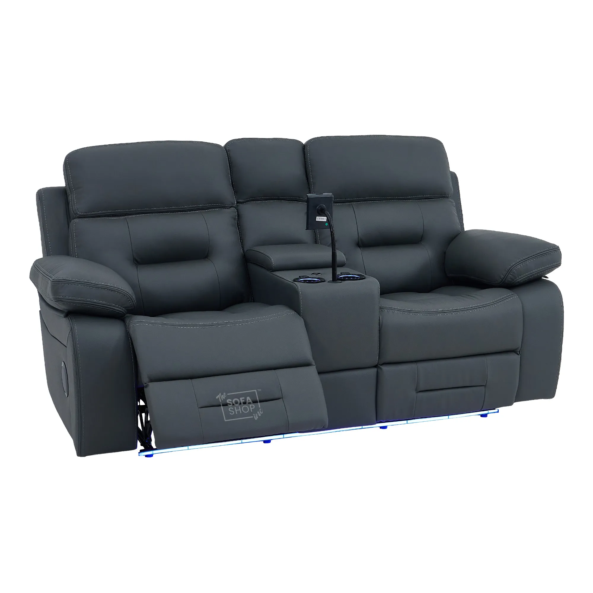 3+2 Grey Genuine Leather Electric Recliner Cinema Sofa | Hi-Tech Sofa Suite with Power Recline, Power Headrests, Wireless Charging, Heating & Cooling Cupholders, Bluetooth Speakers | Sicily | The Sofa Shop - Image 36