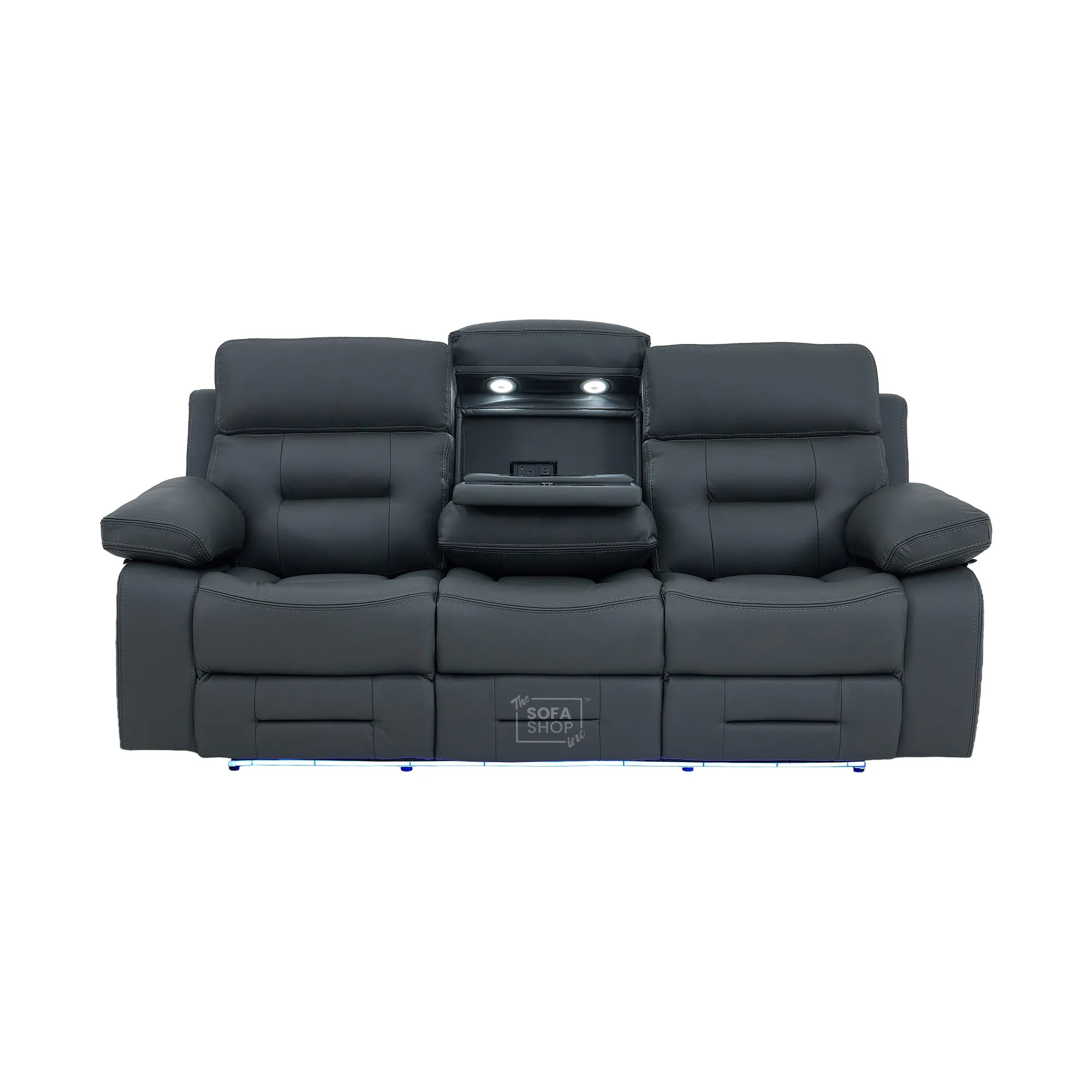 3+2 Grey Genuine Leather Electric Recliner Cinema Sofa | Hi-Tech Sofa Suite with Power Recline, Power Headrests, Wireless Charging, Heating & Cooling Cupholders, Bluetooth Speakers | Sicily | The Sofa Shop - Image 37