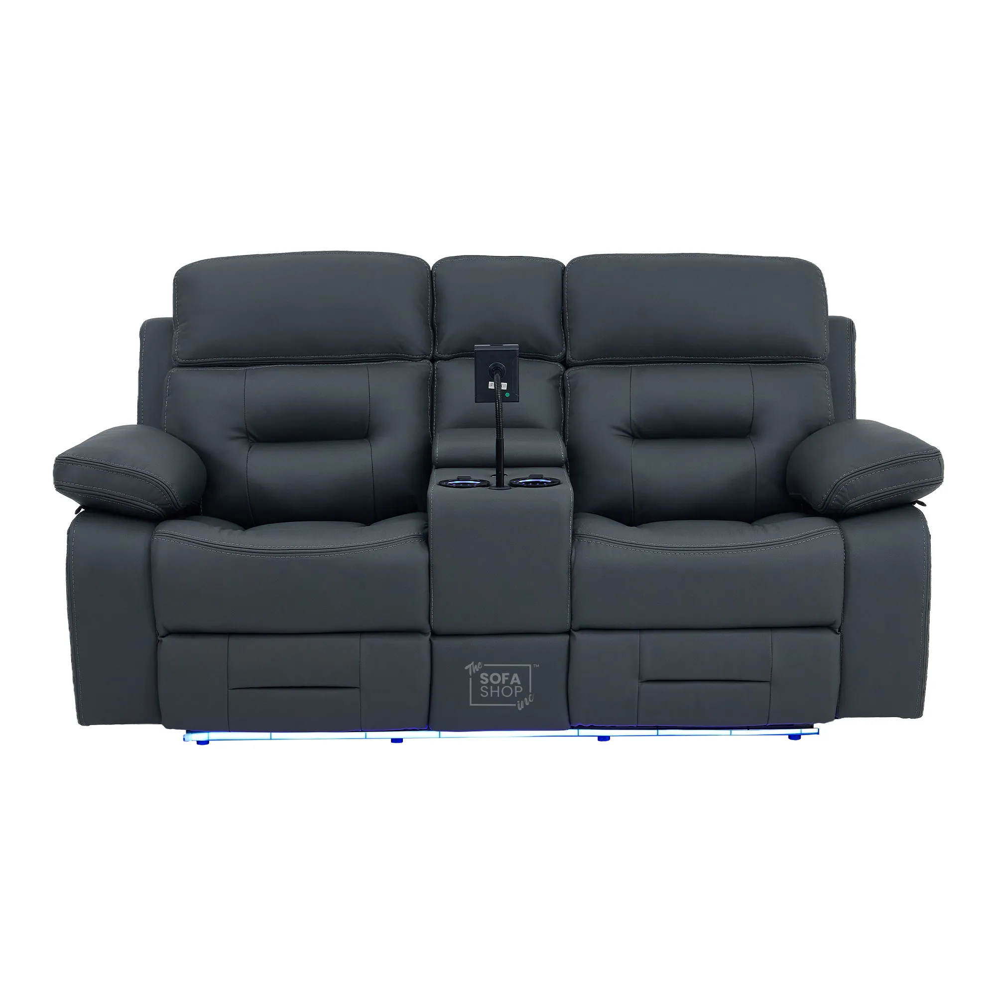 3+2 Grey Genuine Leather Electric Recliner Cinema Sofa | Hi-Tech Sofa Suite with Power Recline, Power Headrests, Wireless Charging, Heating & Cooling Cupholders, Bluetooth Speakers | Sicily | The Sofa Shop - Image 38