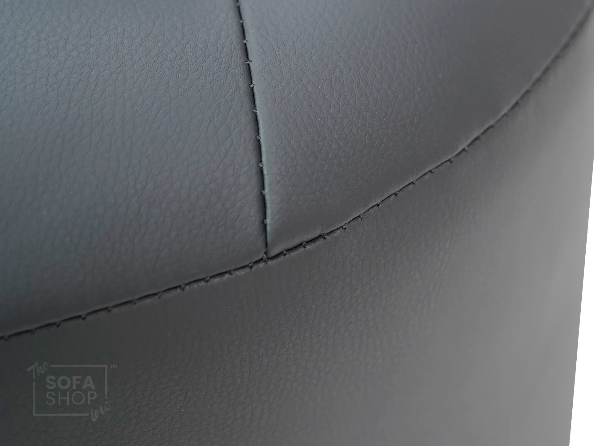 Grey Leather Small Footstool - Vaneto - Image 4