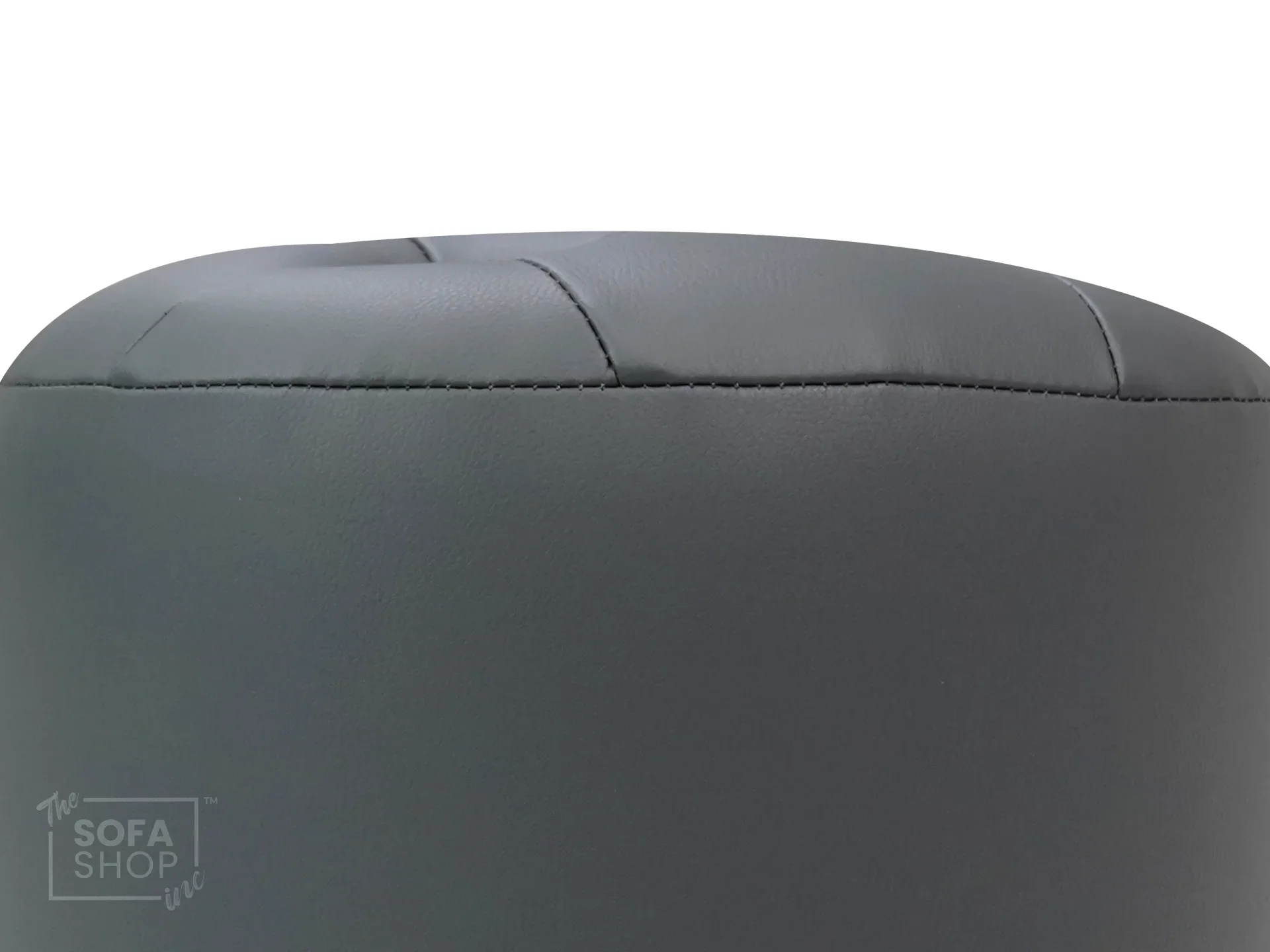 Grey Leather Small Footstool - Vaneto - Image 5