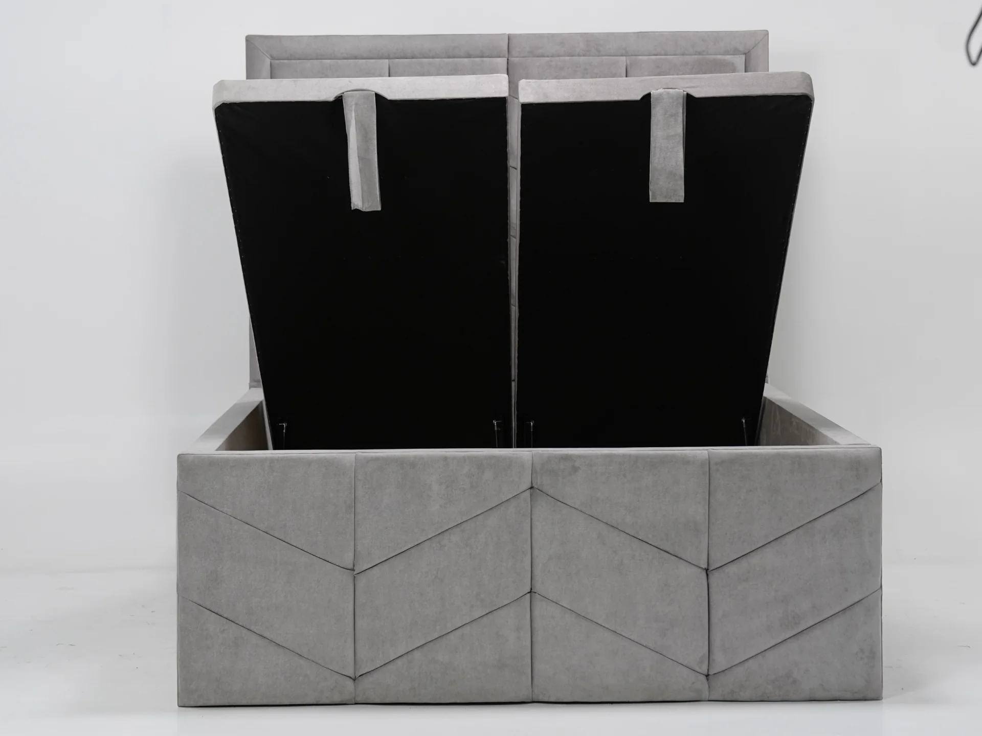 Luxurious Grey Velvet Rectangle Bed Frame (No Mattress) | Ex Display Bed Frame in Like-New Condition - Image 6