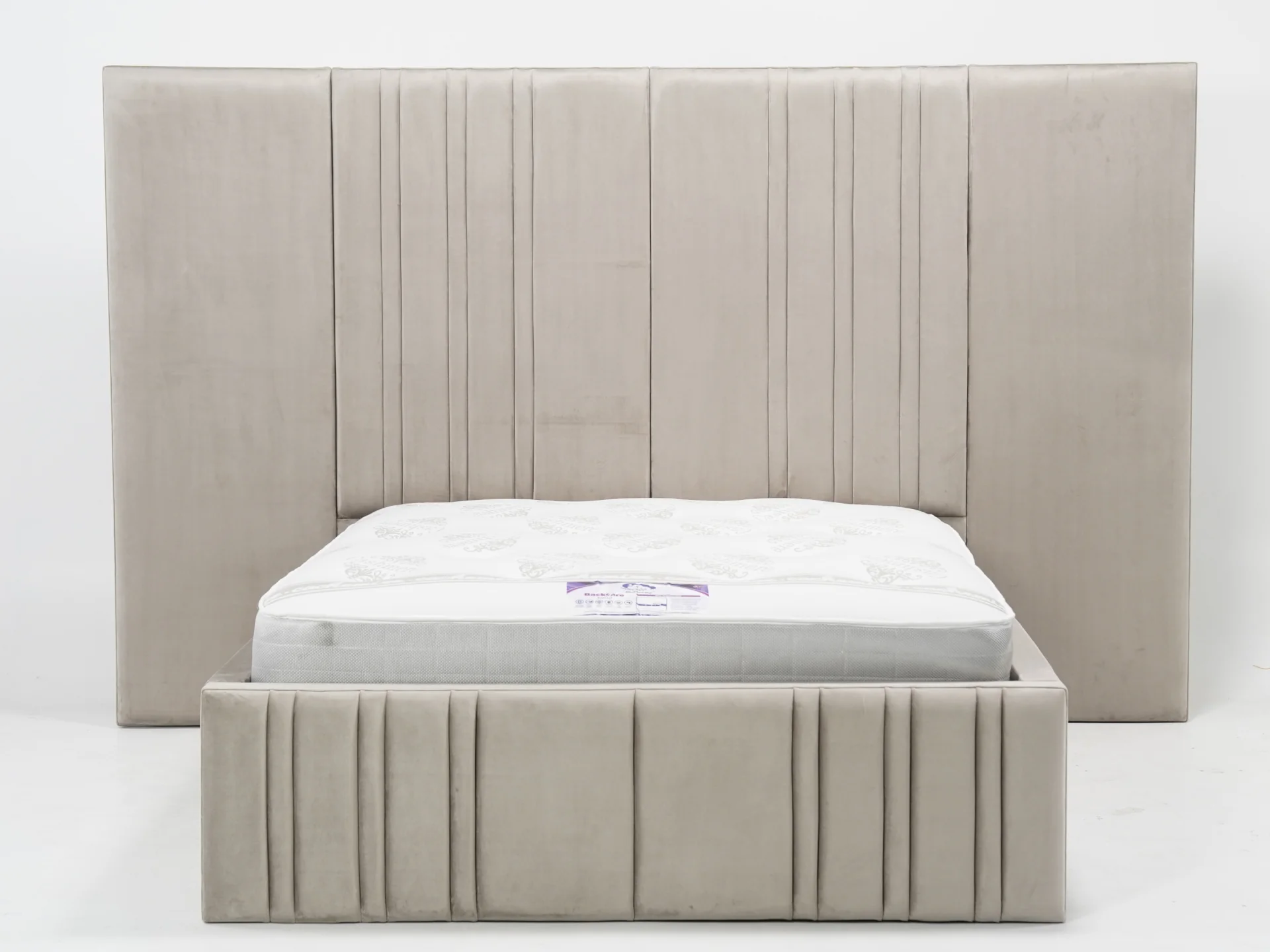Mink Plush Velvet Multi-Lined Storage (No Mattress)| Ex Display Bed Frame in Like-New Condition - Image 2