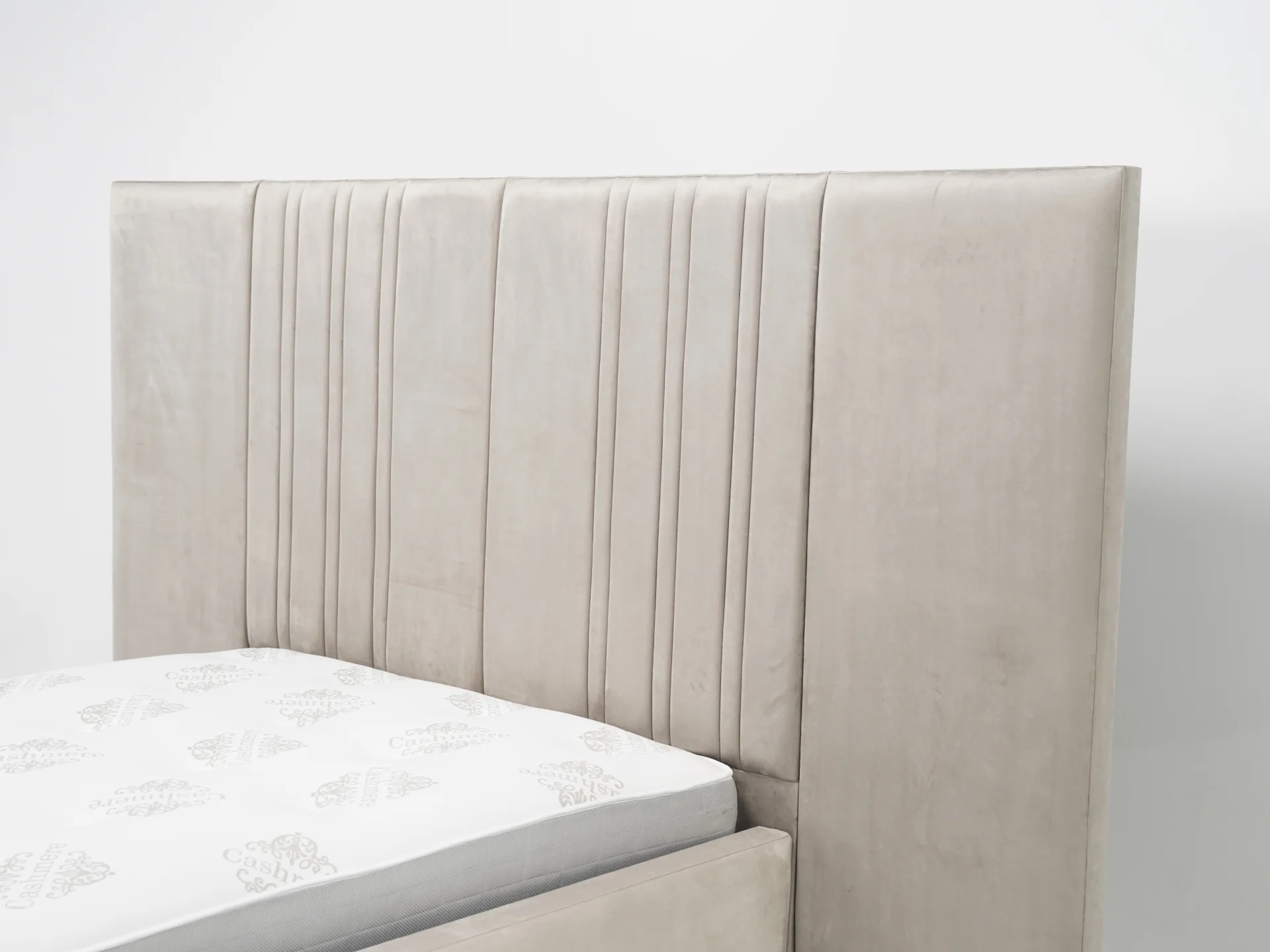 Mink Plush Velvet Multi-Lined Storage (No Mattress)| Ex Display Bed Frame in Like-New Condition - Image 5