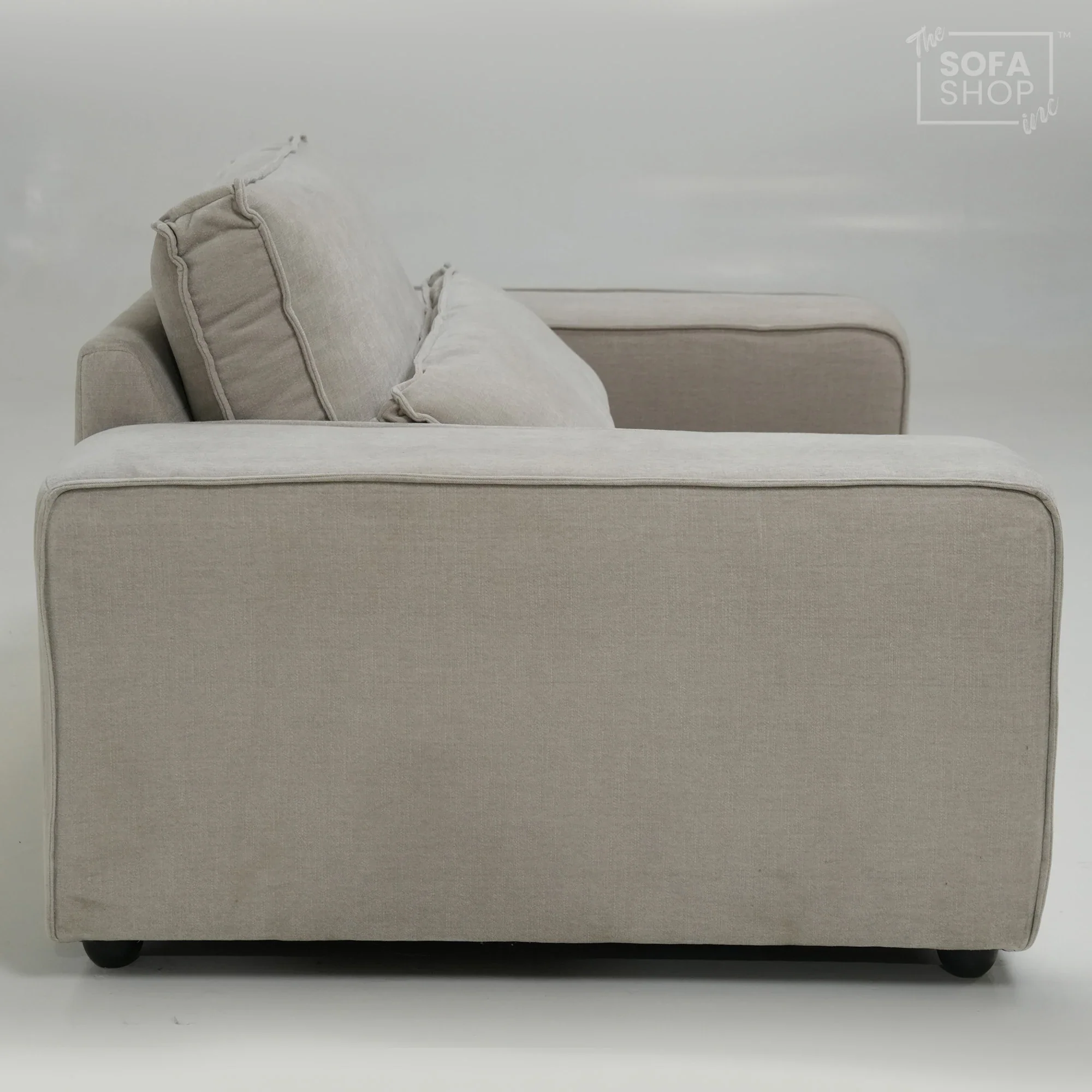 1 Seater Beige Fabric Static Sofa | Soft & Cosy with Elegant Fabric | No Feet | Vicenza | Ex-Display | The Sofa Shop - Image 3