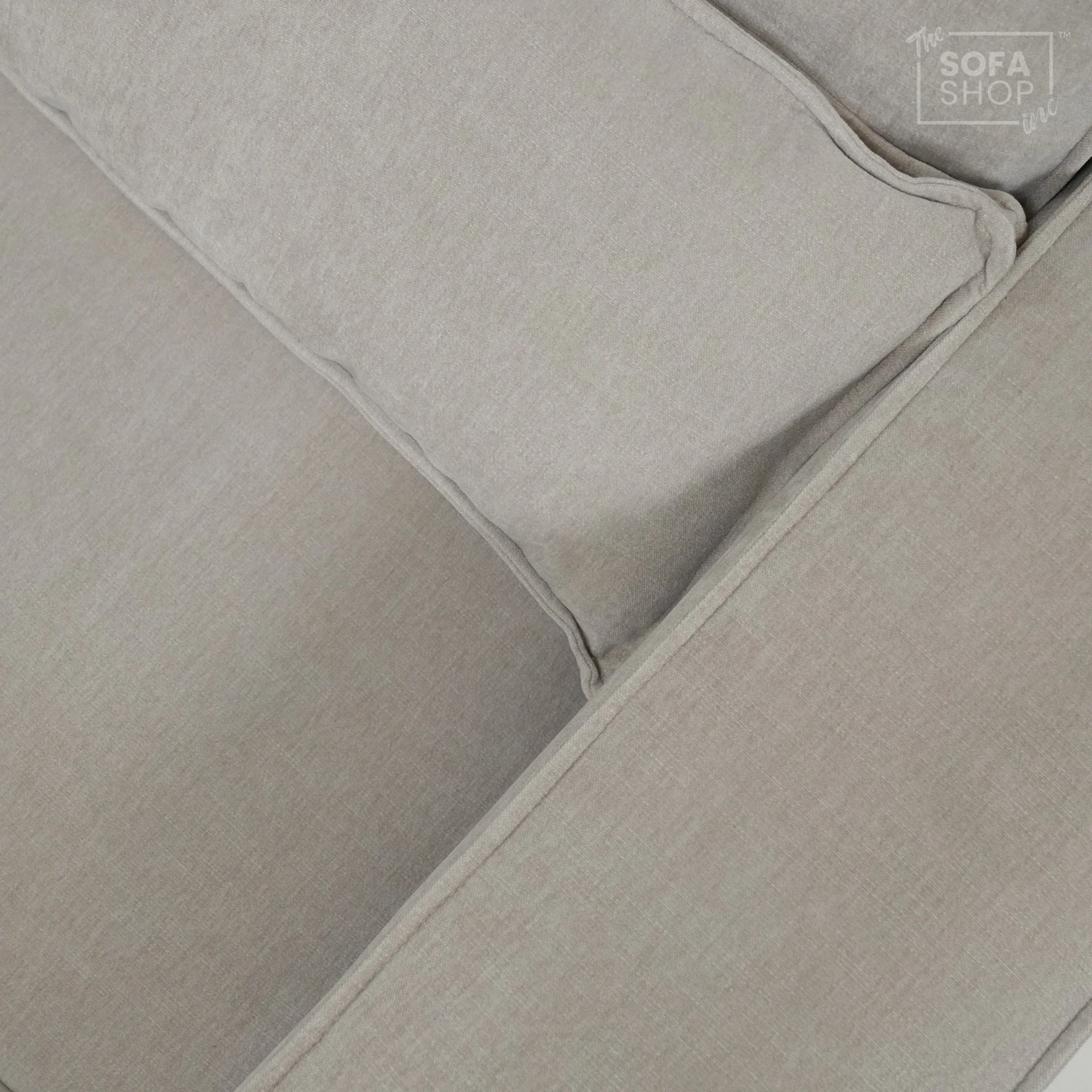 1 Seater Beige Fabric Static Sofa | Soft & Cosy with Elegant Fabric | No Feet | Vicenza | Ex-Display | The Sofa Shop - Image 4