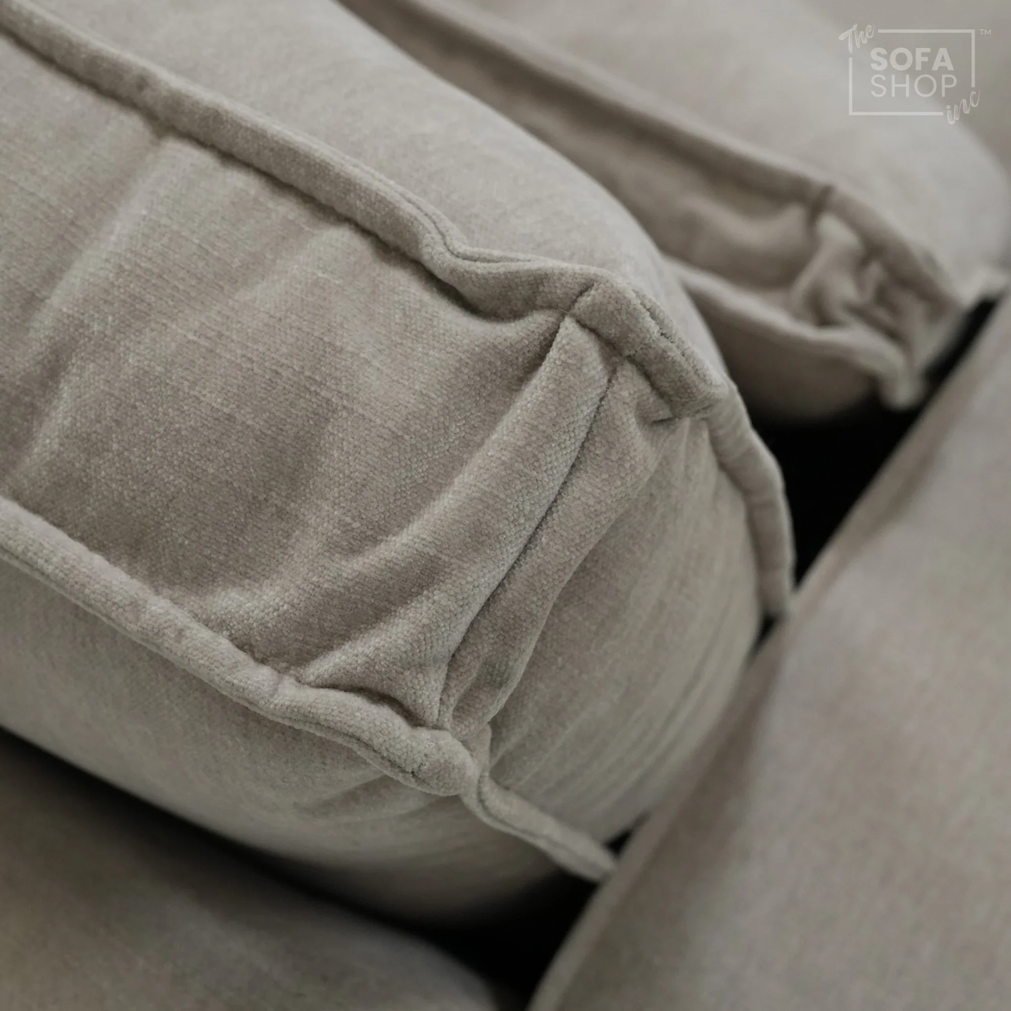 1 Seater Beige Fabric Static Sofa | Soft & Cosy with Elegant Fabric | No Feet | Vicenza | Ex-Display | The Sofa Shop - Image 5