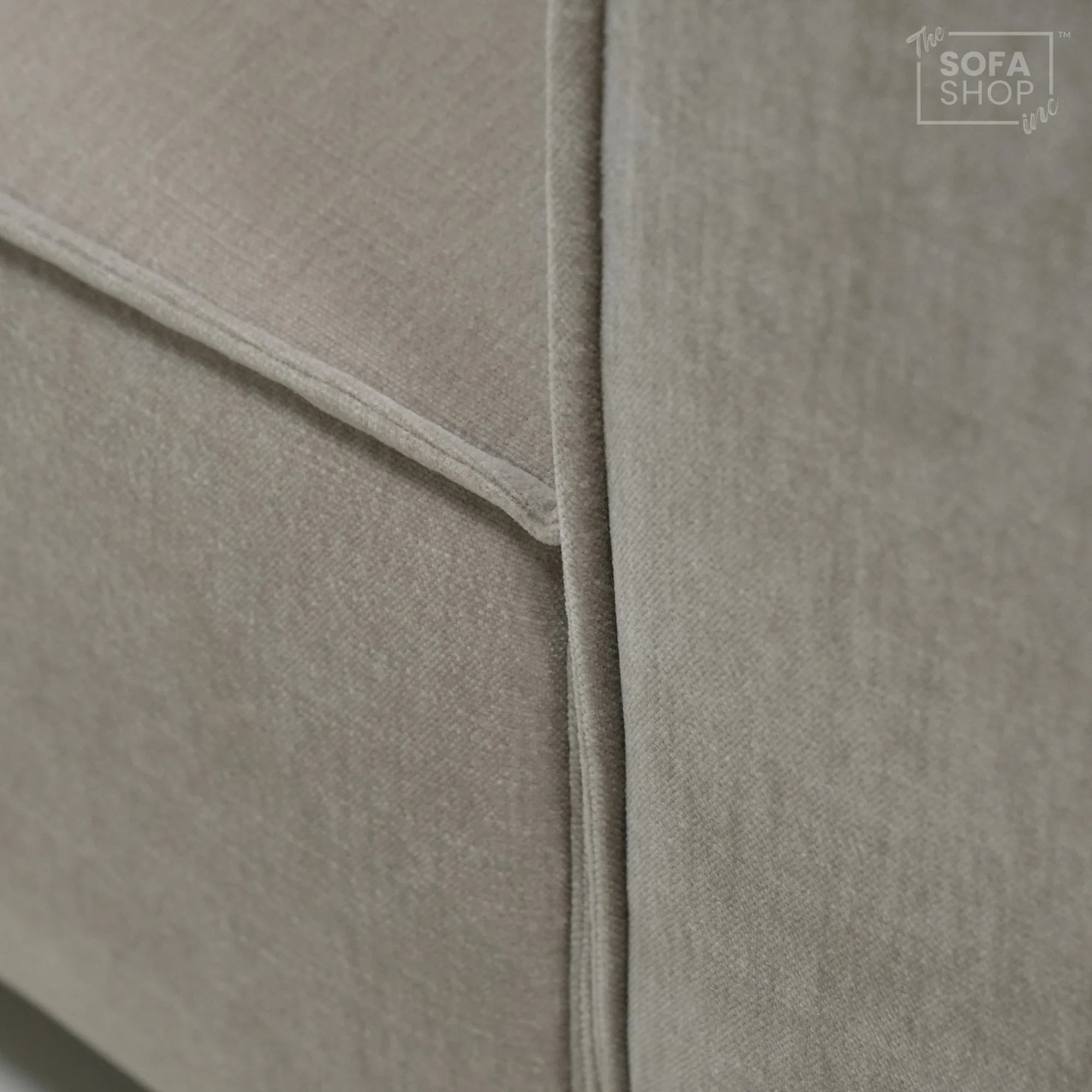 1 Seater Beige Fabric Static Sofa | Soft & Cosy with Elegant Fabric | No Feet | Vicenza | Ex-Display | The Sofa Shop - Image 7