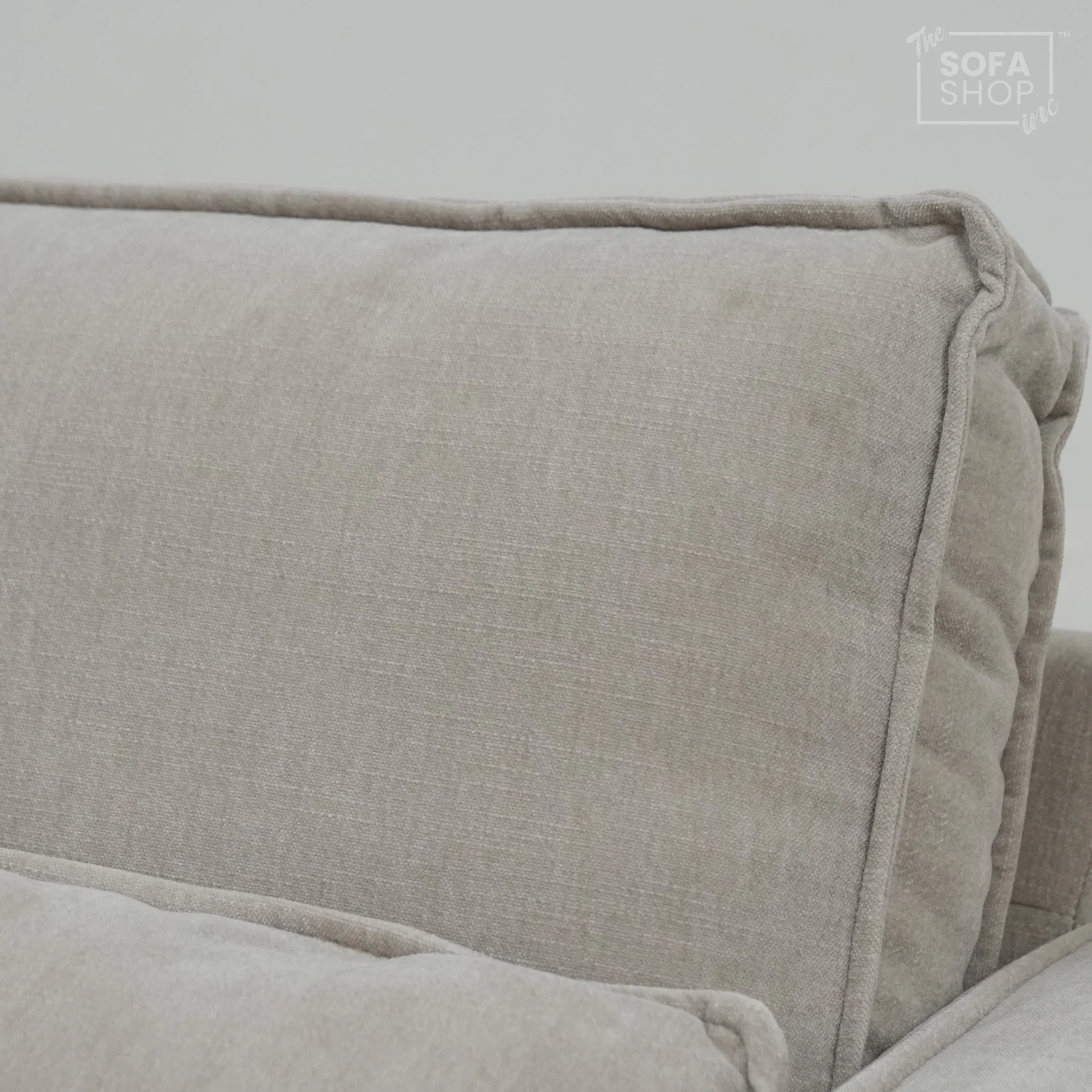 1 Seater Beige Fabric Static Sofa | Soft & Cosy with Elegant Fabric | No Feet | Vicenza | Ex-Display | The Sofa Shop - Image 8
