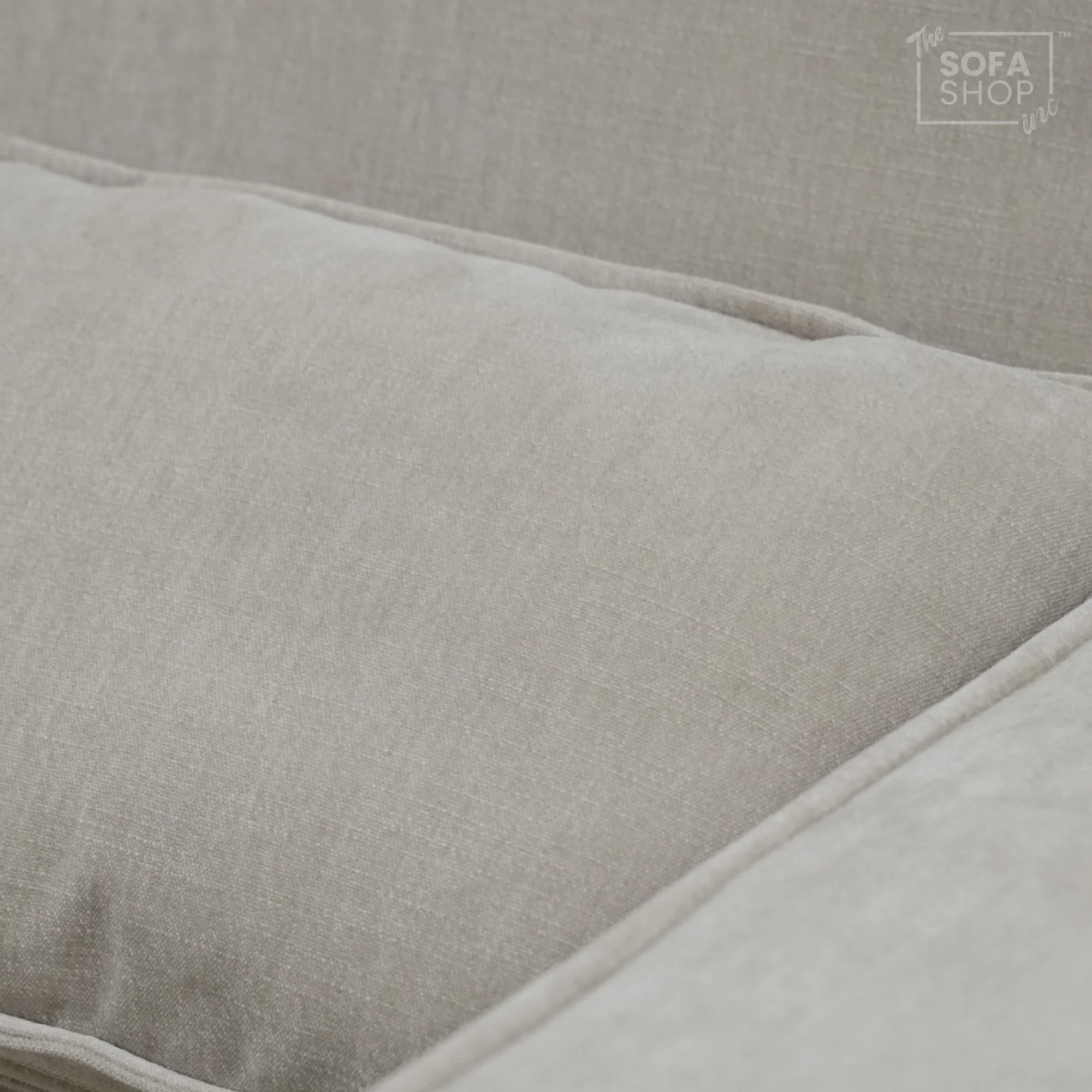 1 Seater Beige Fabric Static Sofa | Soft & Cosy with Elegant Fabric | No Feet | Vicenza | Ex-Display | The Sofa Shop - Image 9