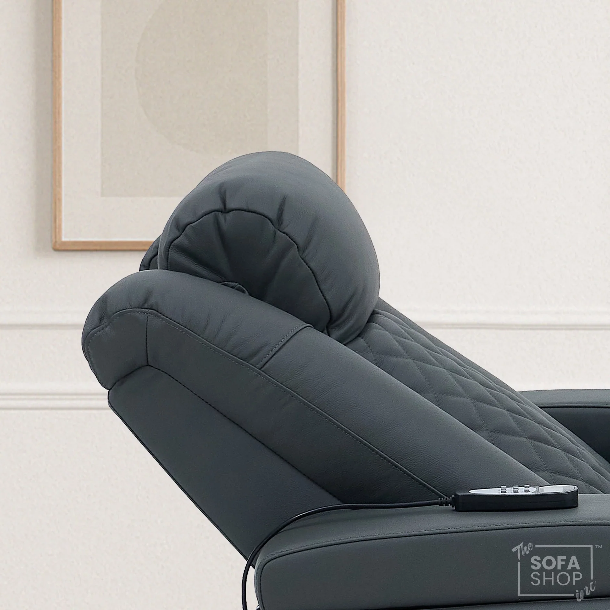 Real Leather 3+1 Sofa Set in Grey | Hi-Tech 2-Piece Sofa Suite with Power Recline, Power Headrests, Wireless Charging, Heat & Cool Cupholders | Milano | The Sofa Shop - Image 10