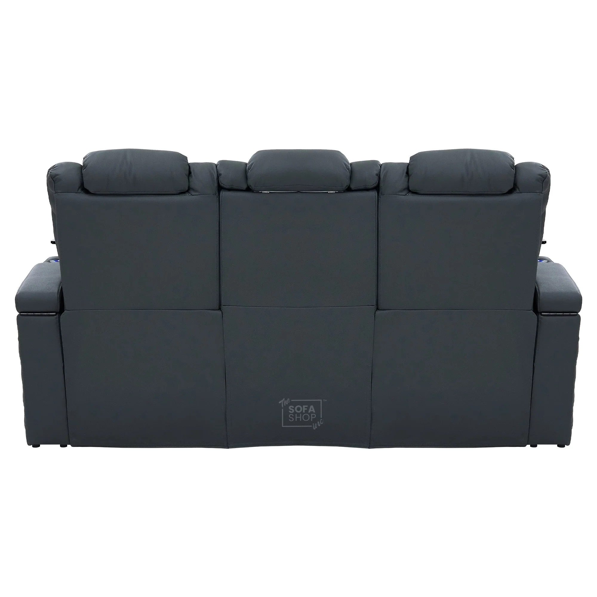 Real Leather 3+1 Sofa Set in Grey | Hi-Tech 2-Piece Sofa Suite with Power Recline, Power Headrests, Wireless Charging, Heat & Cool Cupholders | Milano | The Sofa Shop - Image 34