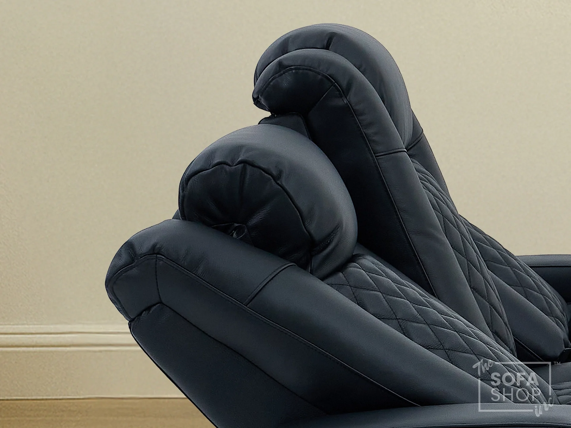 Real Leather 3+2 Cinema Sofa Set in Black | Electric Recliner Cinema Sofa Package | Power Lumbar + Wireless Charger + Adjustable Headrests + USB | Milano | The Sofa Shop - Image 10