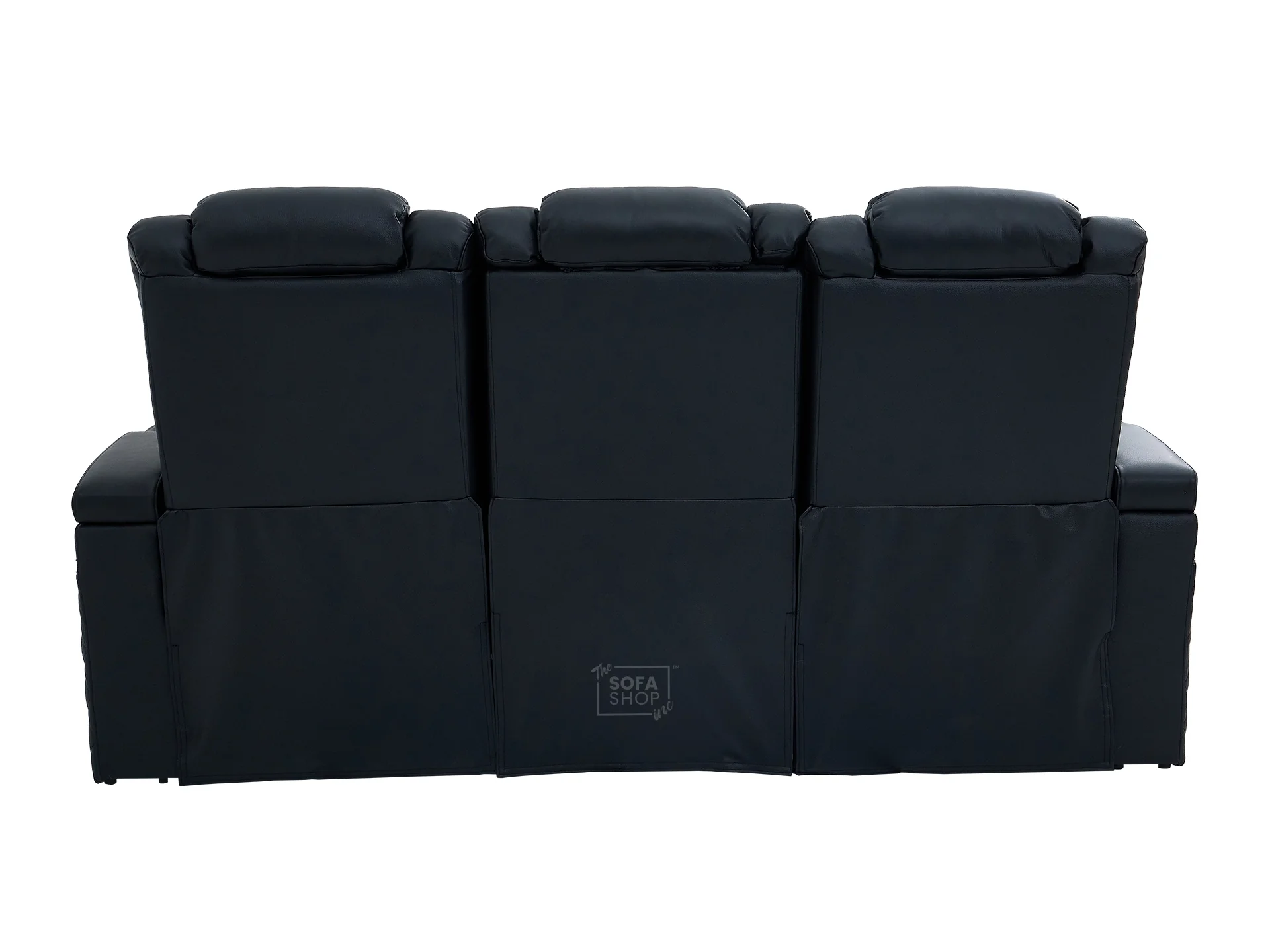 Real Leather 3+2 Cinema Sofa Set in Black | Electric Recliner Cinema Sofa Package | Power Lumbar + Wireless Charger + Adjustable Headrests + USB | Milano | The Sofa Shop - Image 36
