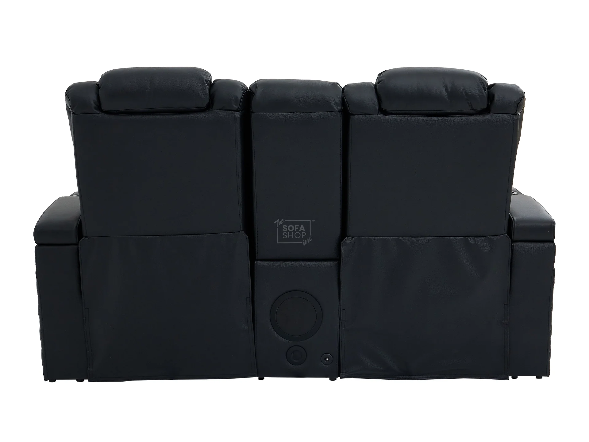 Real Leather 3+2 Cinema Sofa Set in Black | Electric Recliner Cinema Sofa Package | Power Lumbar + Wireless Charger + Adjustable Headrests + USB | Milano | The Sofa Shop - Image 37