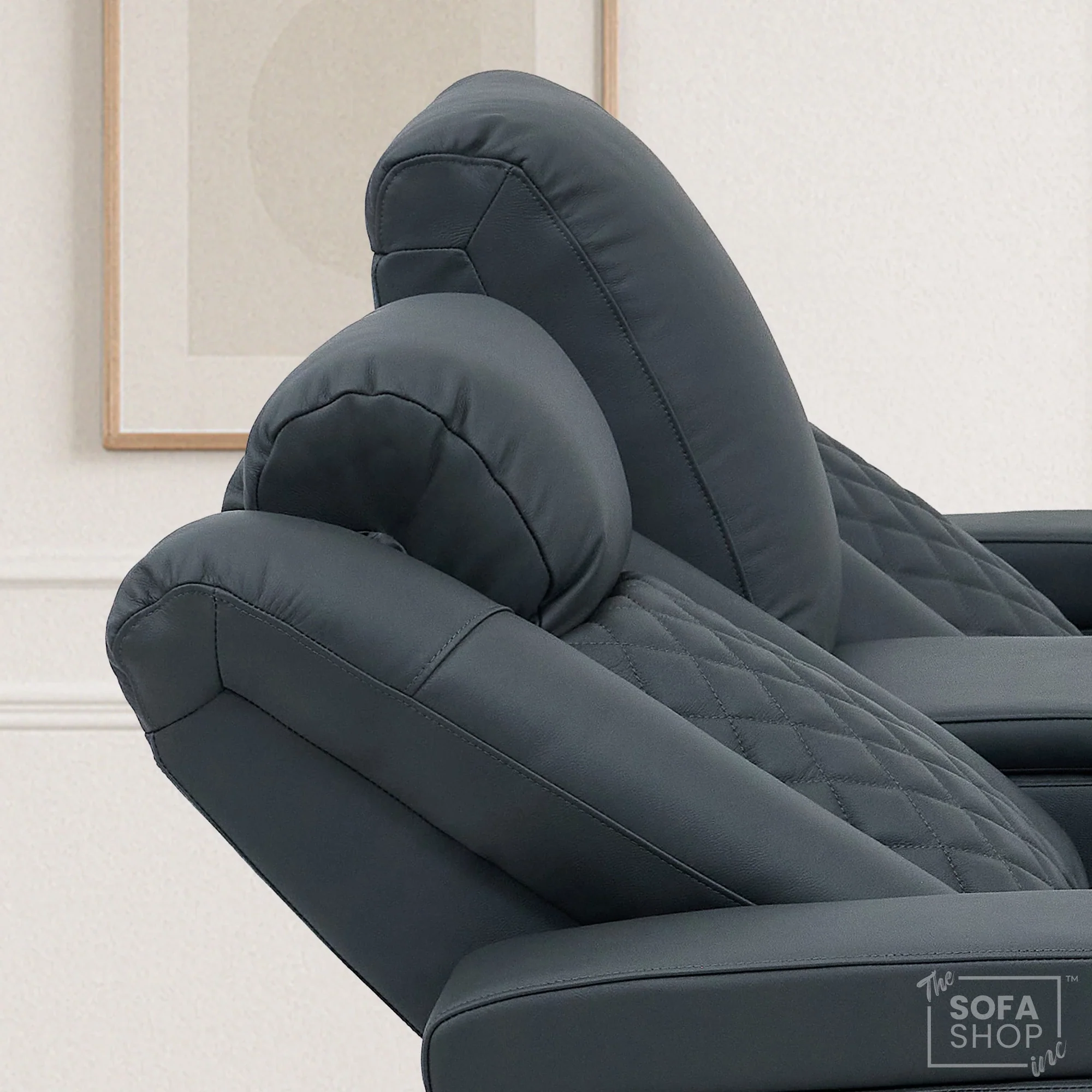 Real Leather 3+2 Cinema Sofa Set in Grey Electric Recliner Cinema Sofa | Hi-Tech Sofa Suite with Power Recline, Power Headrests, Wireless Charging, Heat & Cool Cupholders | Milano | The Sofa Shop - Image 12