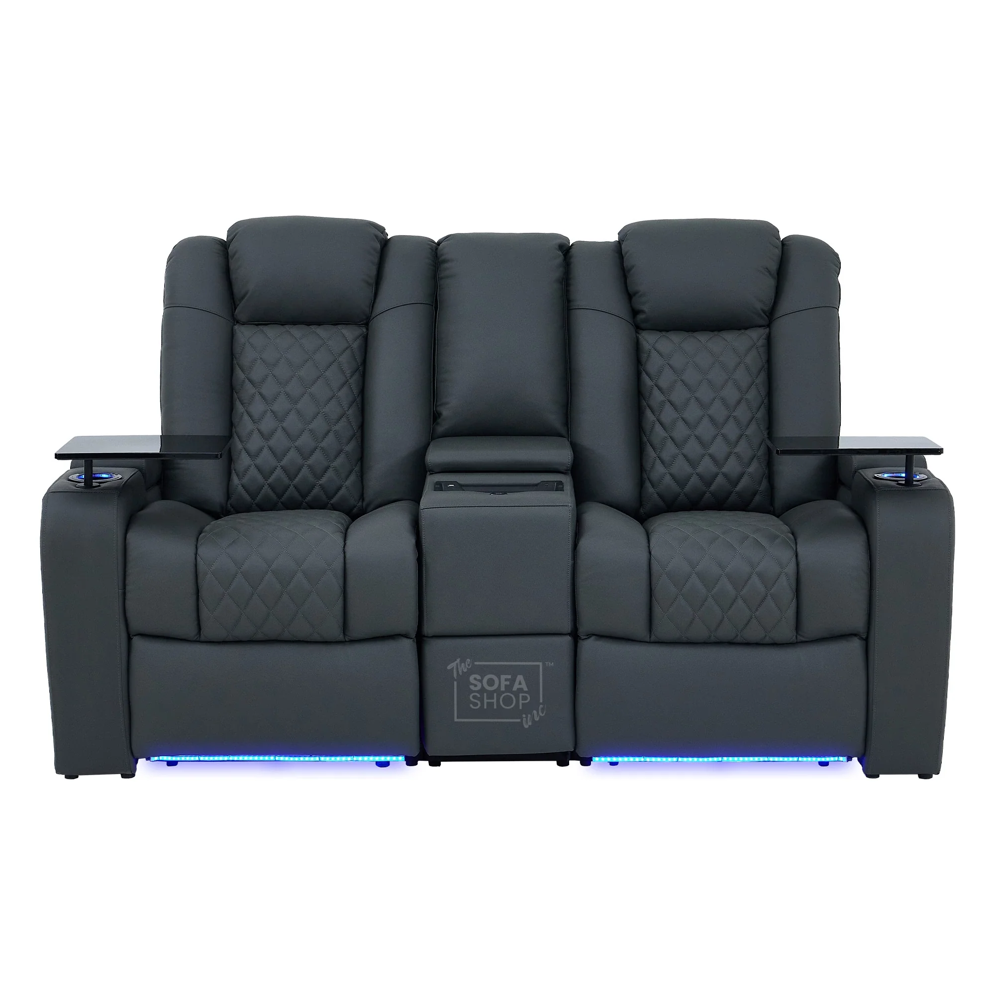 Real Leather 3+2 Cinema Sofa Set in Grey Electric Recliner Cinema Sofa | Hi-Tech Sofa Suite with Power Recline, Power Headrests, Wireless Charging, Heat & Cool Cupholders | Milano | The Sofa Shop - Image 35