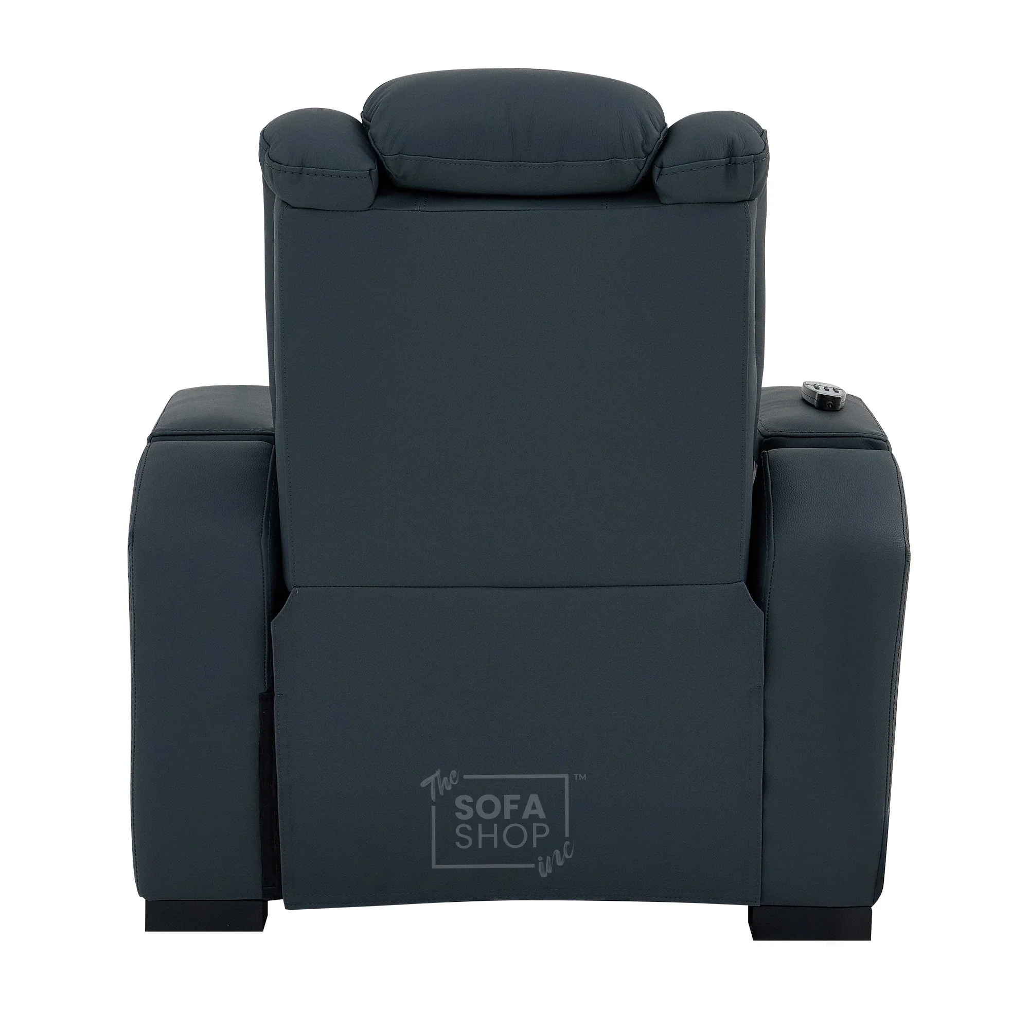 Real Leather Home Theatre Electric Recliner Chair with Massage, Power Recliner, USB Ports & Cup Holders | Blue Leather Home Cinema Recliner | Napoli - Image 13