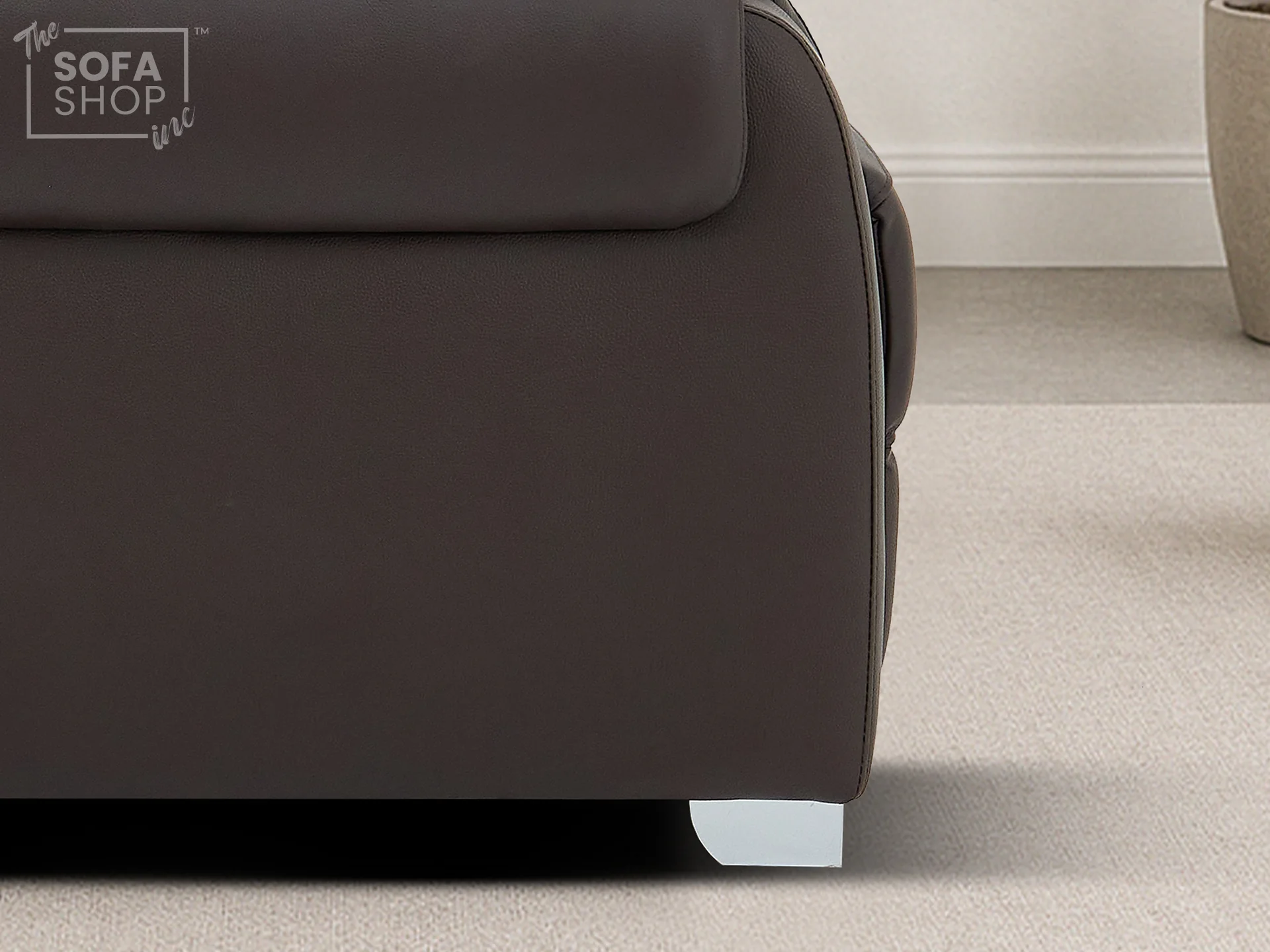 Real Leather Electric Recliner Chair In Brown | Hi-Tech Chair with Power Recline, Adjustable Headrests + USB Charging Port | Turin Series One - Image 10
