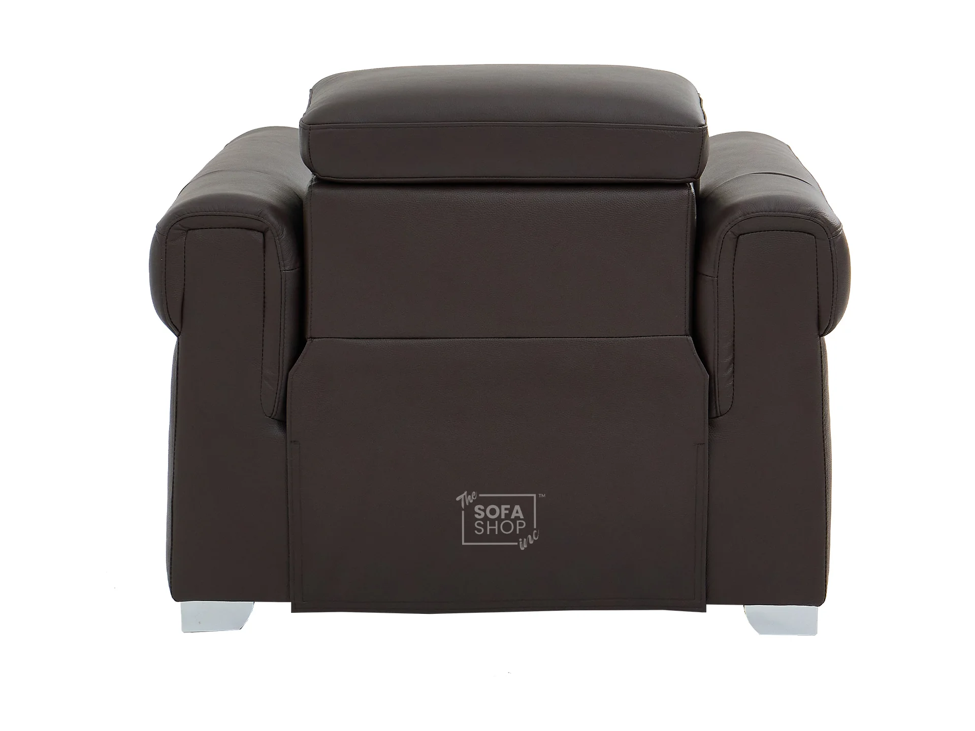 Real Leather Electric Recliner Chair In Brown | Hi-Tech Chair with Power Recline, Adjustable Headrests + USB Charging Port | Turin Series One - Image 13