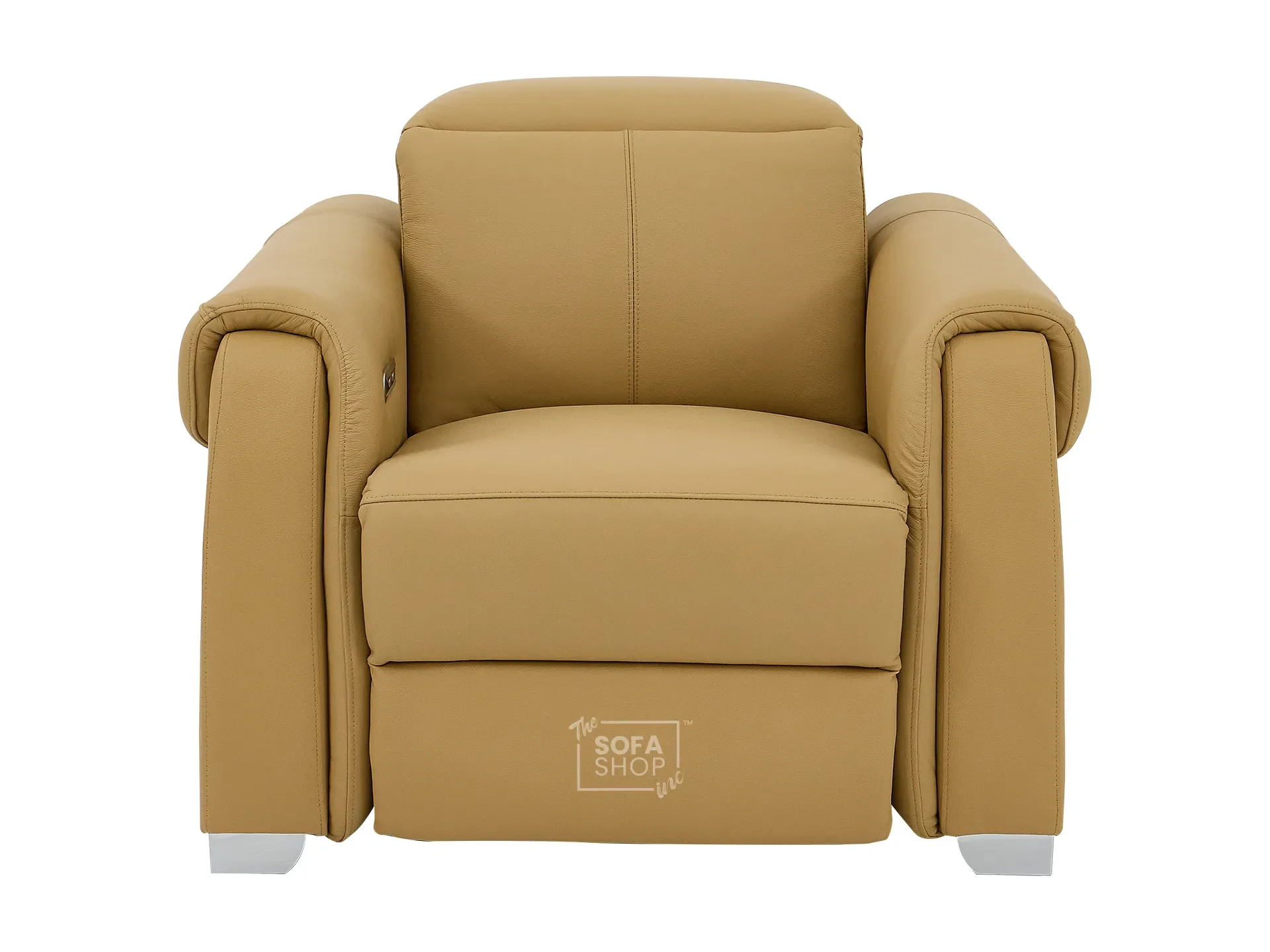 Real Leather Electric Recliner Chair In Tan | Hi-Tech Chair with Massage, Power Headrest + USB Charging Ports | Turin - Image 11