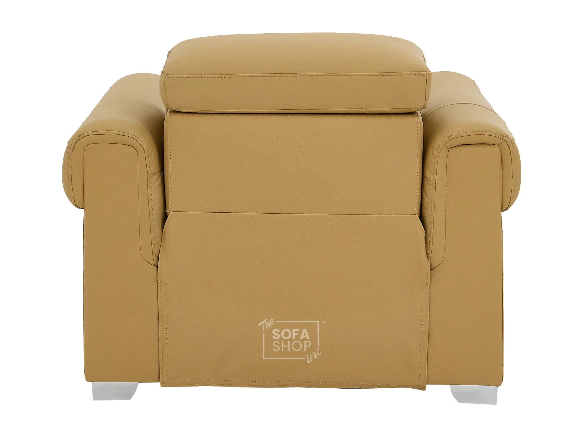 Real Leather Electric Recliner Chair In Tan | Hi-Tech Chair with Massage, Power Headrest + USB Charging Ports | Turin - Image 13