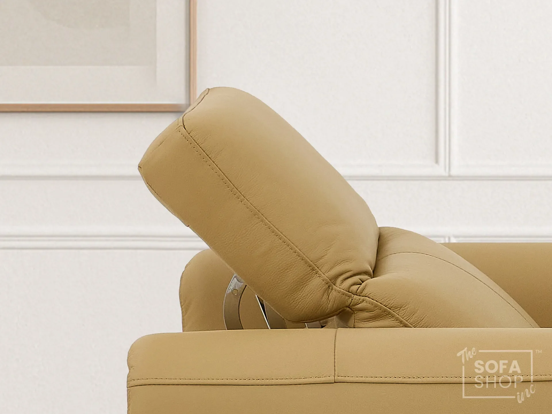 Real Leather Electric Recliner Chair In Tan | Hi-Tech Chair with Massage, Power Headrest + USB Charging Ports | Turin - Image 6
