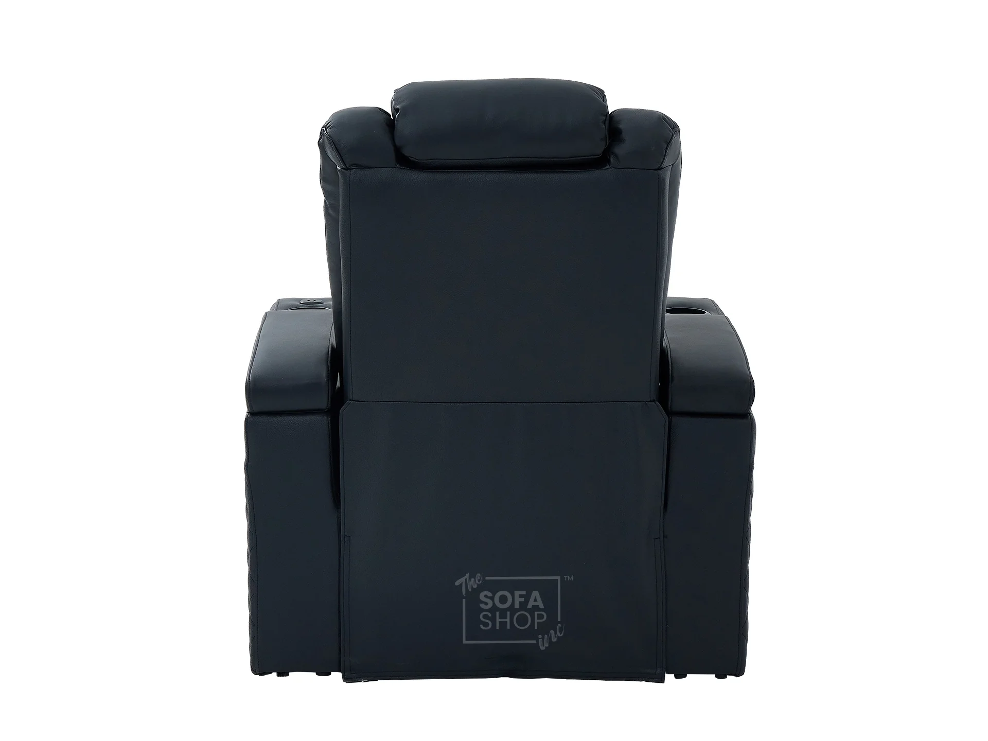 1 Seater Real Leather Electric Recliner Cinema Chair in Black | Vibration Massage, Power Lumbar, Power Headrest & Power Grommet | Milano | The Sofa Shop - Image 13