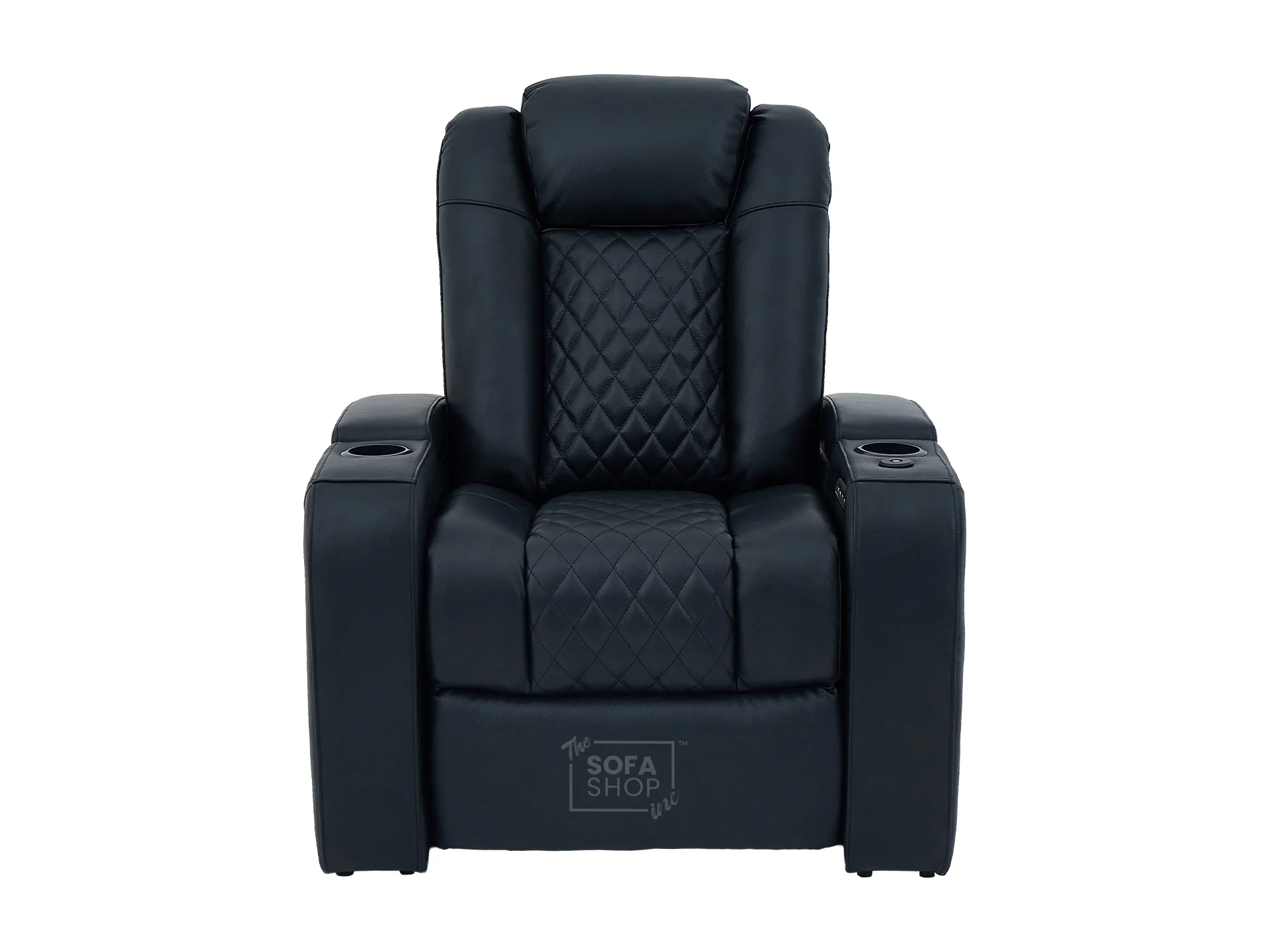 1 Seater Real Leather Electric Recliner Cinema Chair in Black | Vibration Massage, Power Lumbar, Power Headrest & Power Grommet | Milano | The Sofa Shop - Image 14