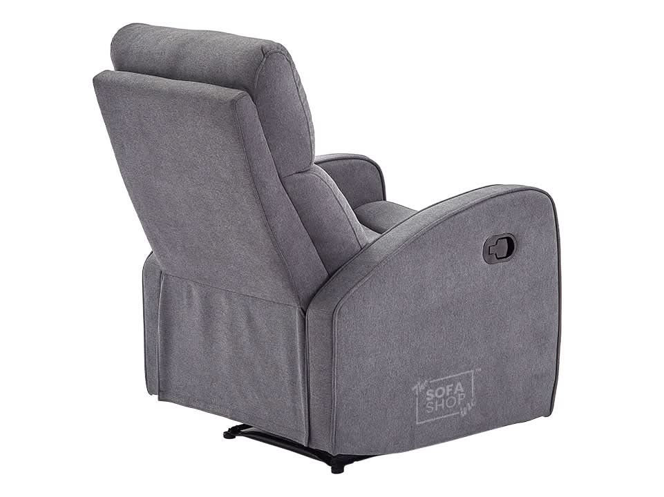 1 Seater Dark Grey Fabric Manual Recliner Armchair With High-Back Support & Comfortable Padding | Parma | The Sofa Shop - Image 13