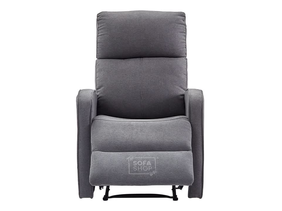 1 Seater Dark Grey Fabric Manual Recliner Armchair With High-Back Support & Comfortable Padding | Parma | The Sofa Shop - Image 5