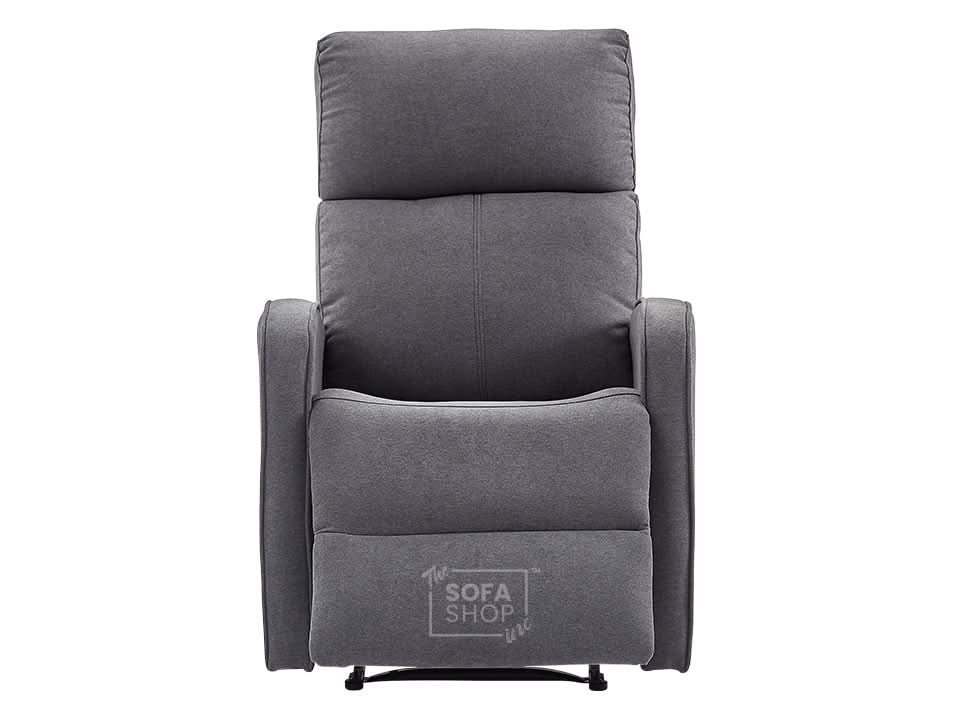 1 Seater Dark Grey Fabric Manual Recliner Armchair With High-Back Support & Comfortable Padding | Parma | The Sofa Shop - Image 7