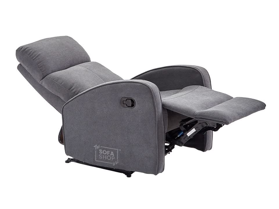 1 Seater Dark Grey Fabric Manual Recliner Armchair With High-Back Support & Comfortable Padding | Parma | The Sofa Shop - Image 8