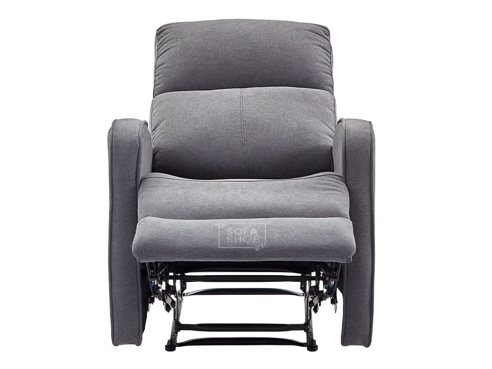 1 Seater Dark Grey Fabric Manual Recliner Armchair With High-Back Support & Comfortable Padding | Parma | The Sofa Shop - Image 9