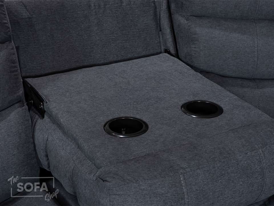 Recliner Corner Sofa in Dark Grey Fabric with Drop Down Tables & Cup Holders I Ex-display I Sortino I The Sofa Shop - Image 14