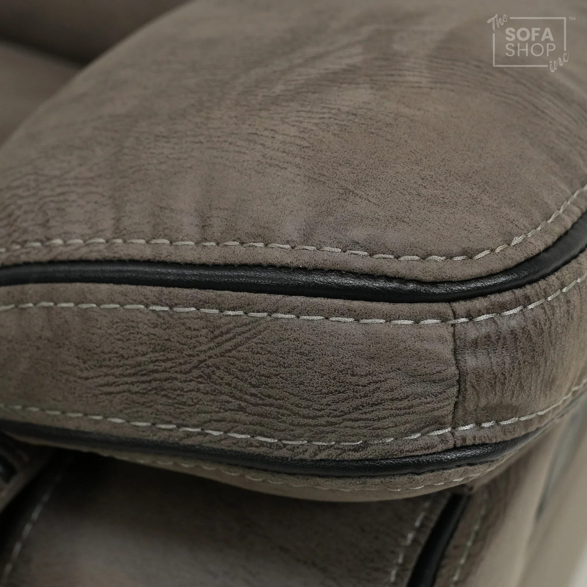 2 Seater Brown Fabric Manual Recliner Sofa with Padded Lumbar & Soft Cosy Fabric | Tuscany | Ex-Display | The Sofa Shop - Image 8