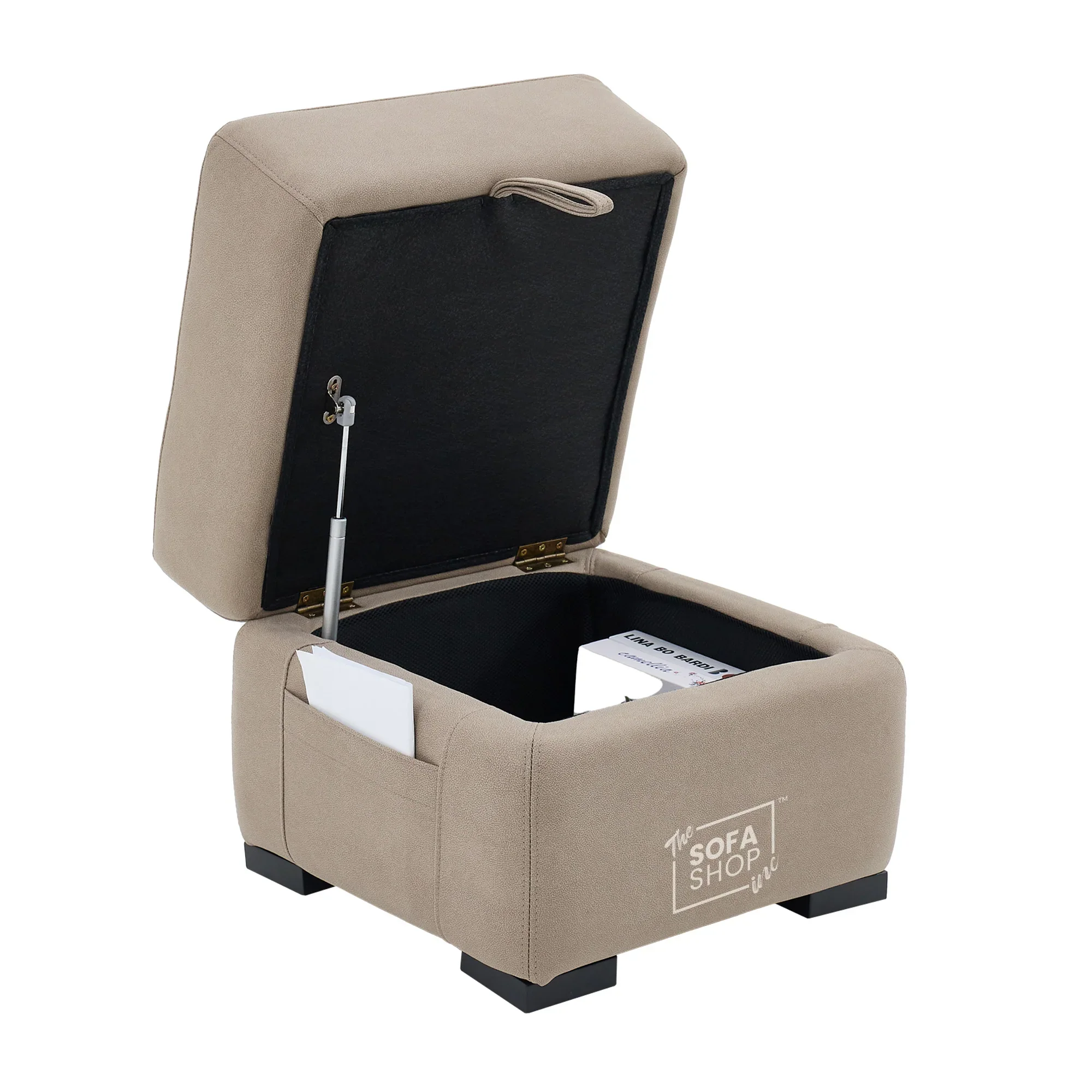 Storage Footstool In Beige Fabric - Florence - Image 4