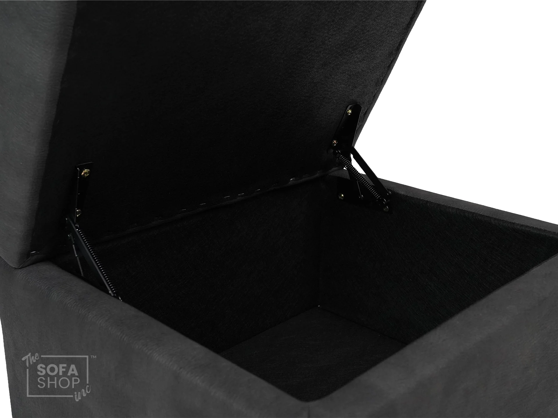 Storage Footstool In Black Fabric - Florence - Image 3