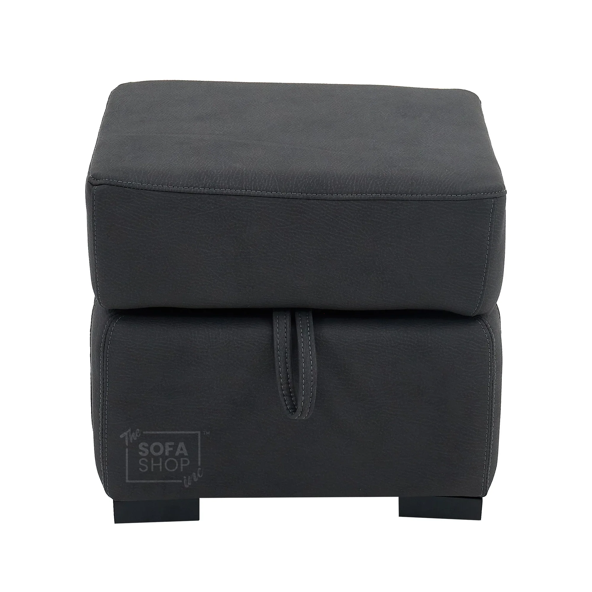Storage Footstool In Charcoal Grey Fabric - Florence - Image 4