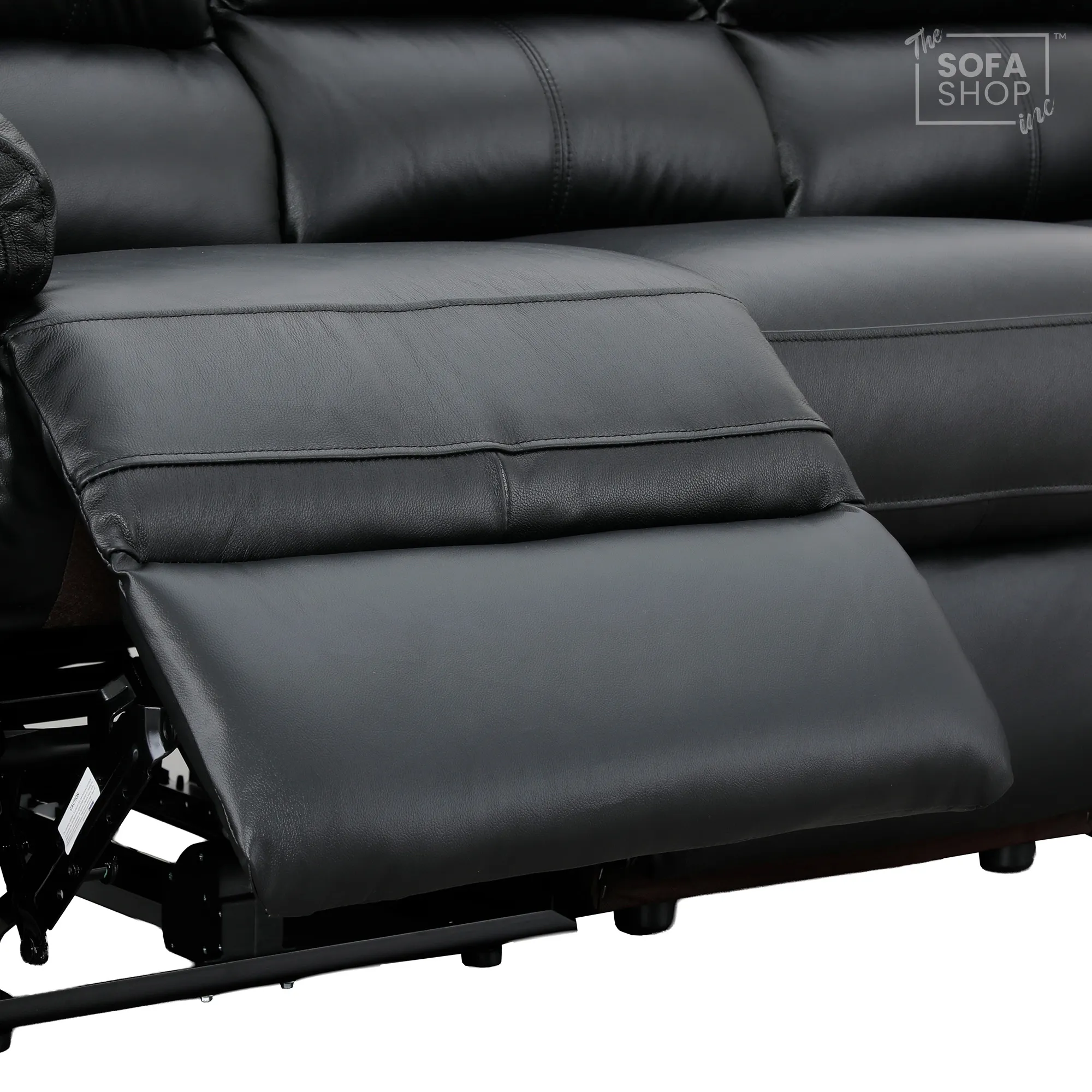 1 Seater Electric Recliner Chair In Black Real Leather | Hi-Tech Cinema Armchair With Power Recline + USB-C Charging + Padded Armrests + Lower Back Cushioning + Wall Hugging Design | Trento | The Sofa Shop - Image 7
