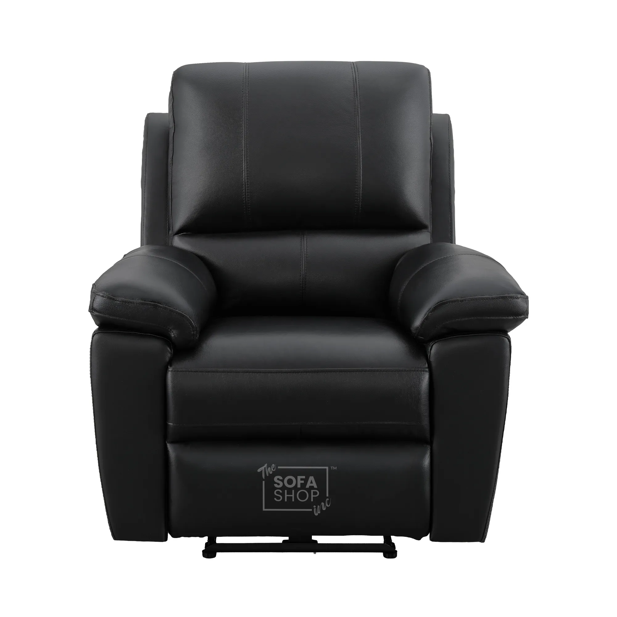 1 Seater Electric Recliner Chair In Black Real Leather | Hi-Tech Cinema Armchair With Power Recline + USB-C Charging + Padded Armrests + Lower Back Cushioning + Wall Hugging Design | Trento | The Sofa Shop - Image 9